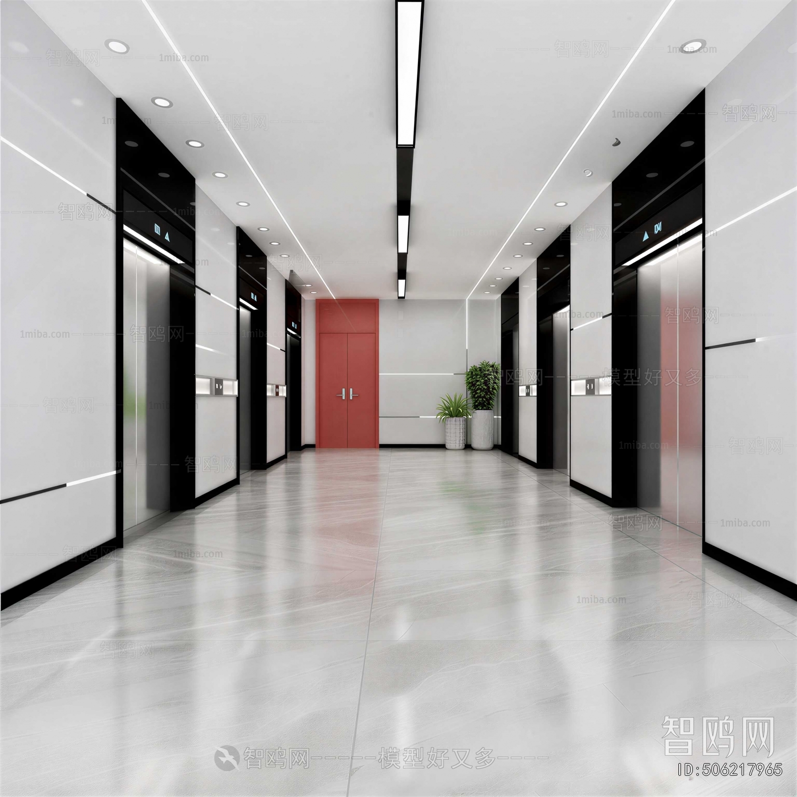 Modern Office Elevator Hall