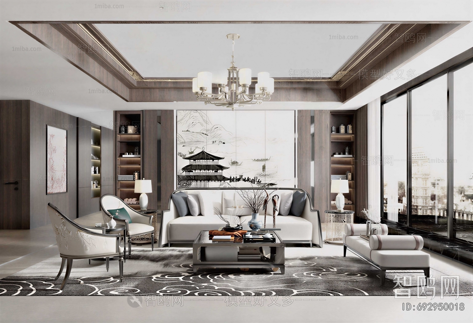 New Chinese Style A Living Room