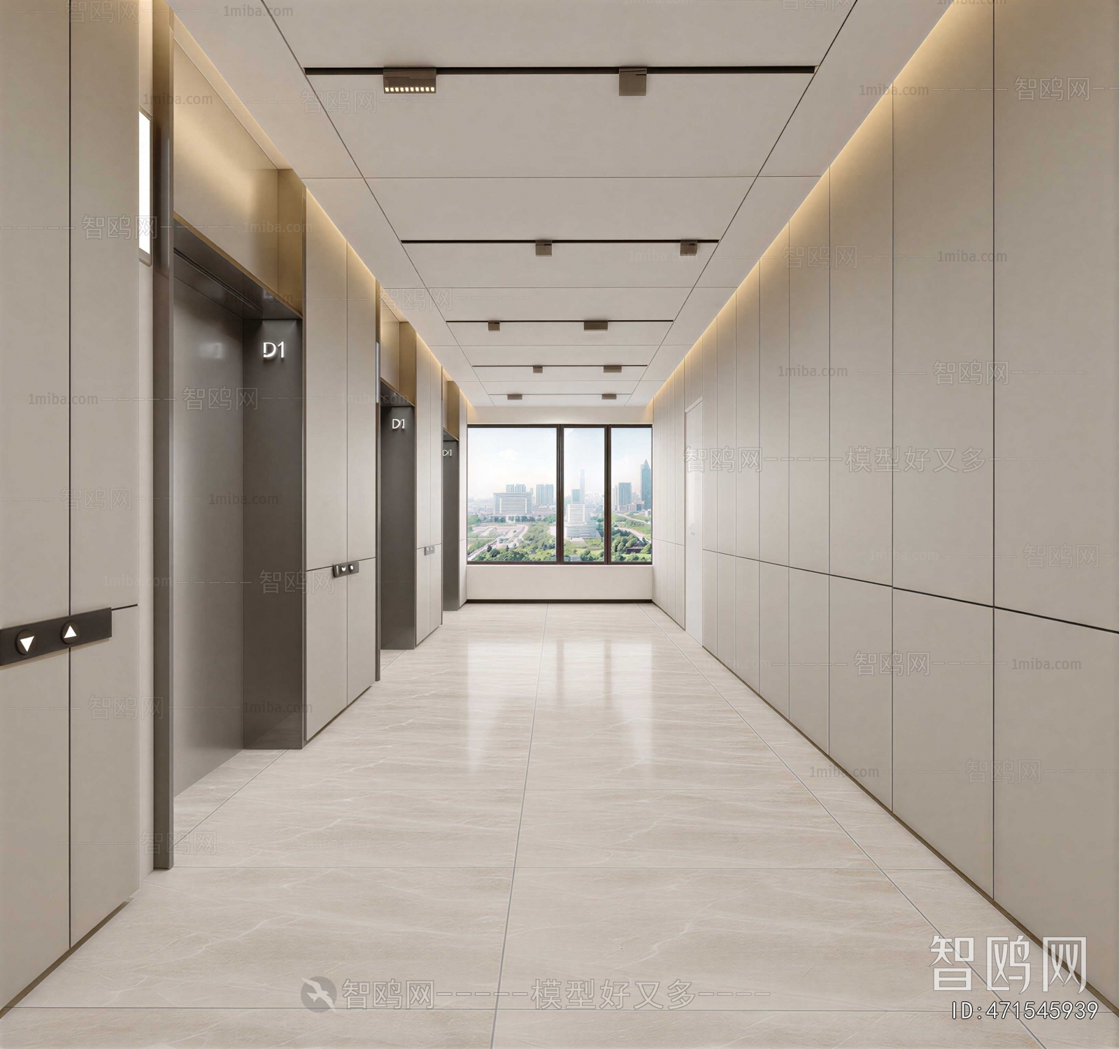 Modern Office Elevator Hall