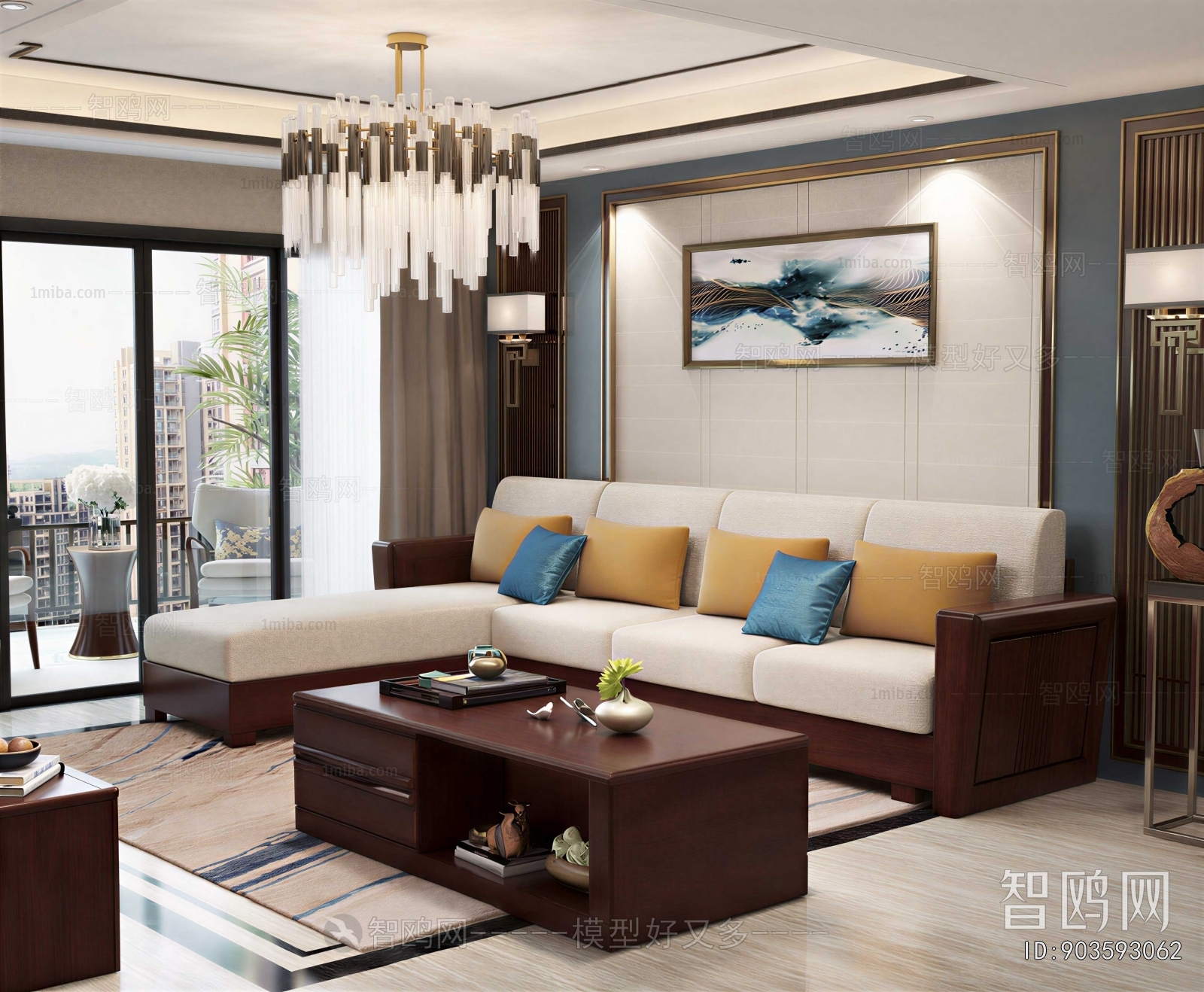 New Chinese Style A Living Room