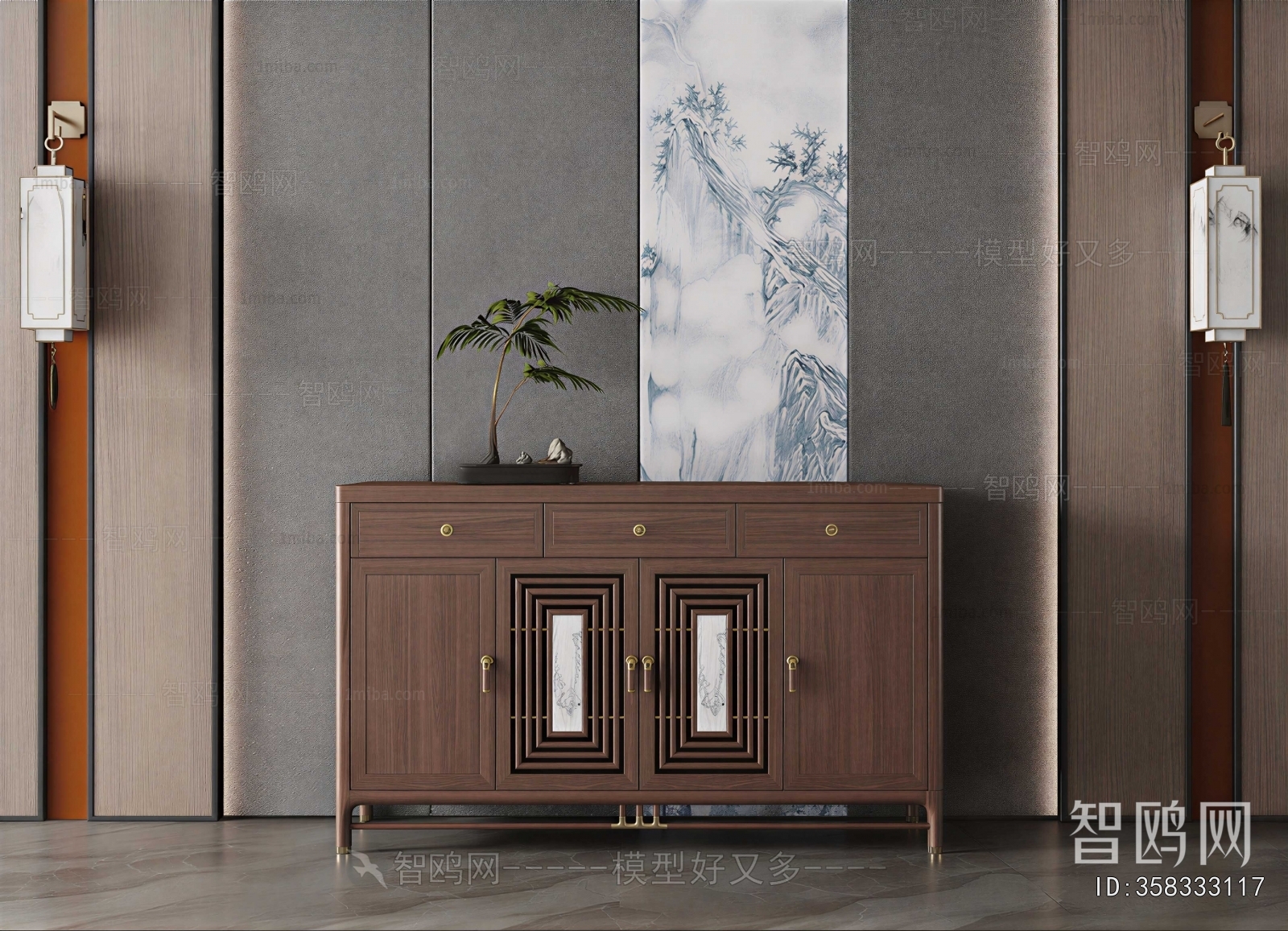New Chinese Style Entrance Cabinet