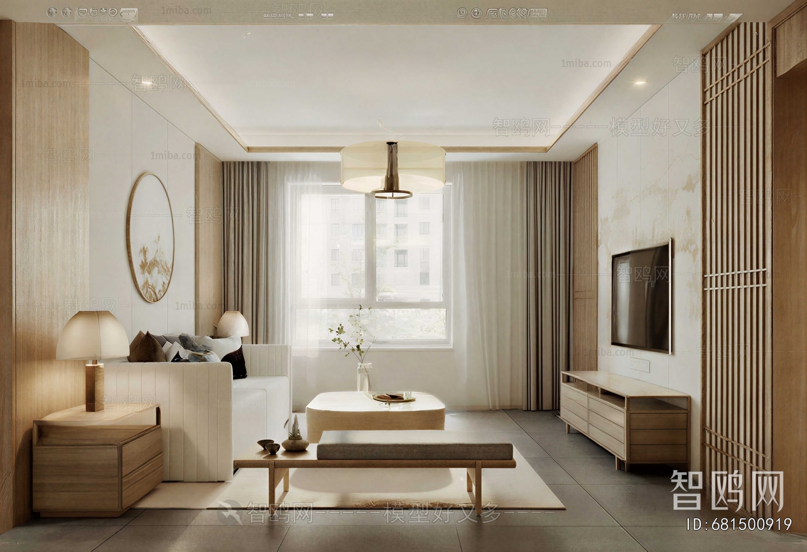 New Chinese Style A Living Room