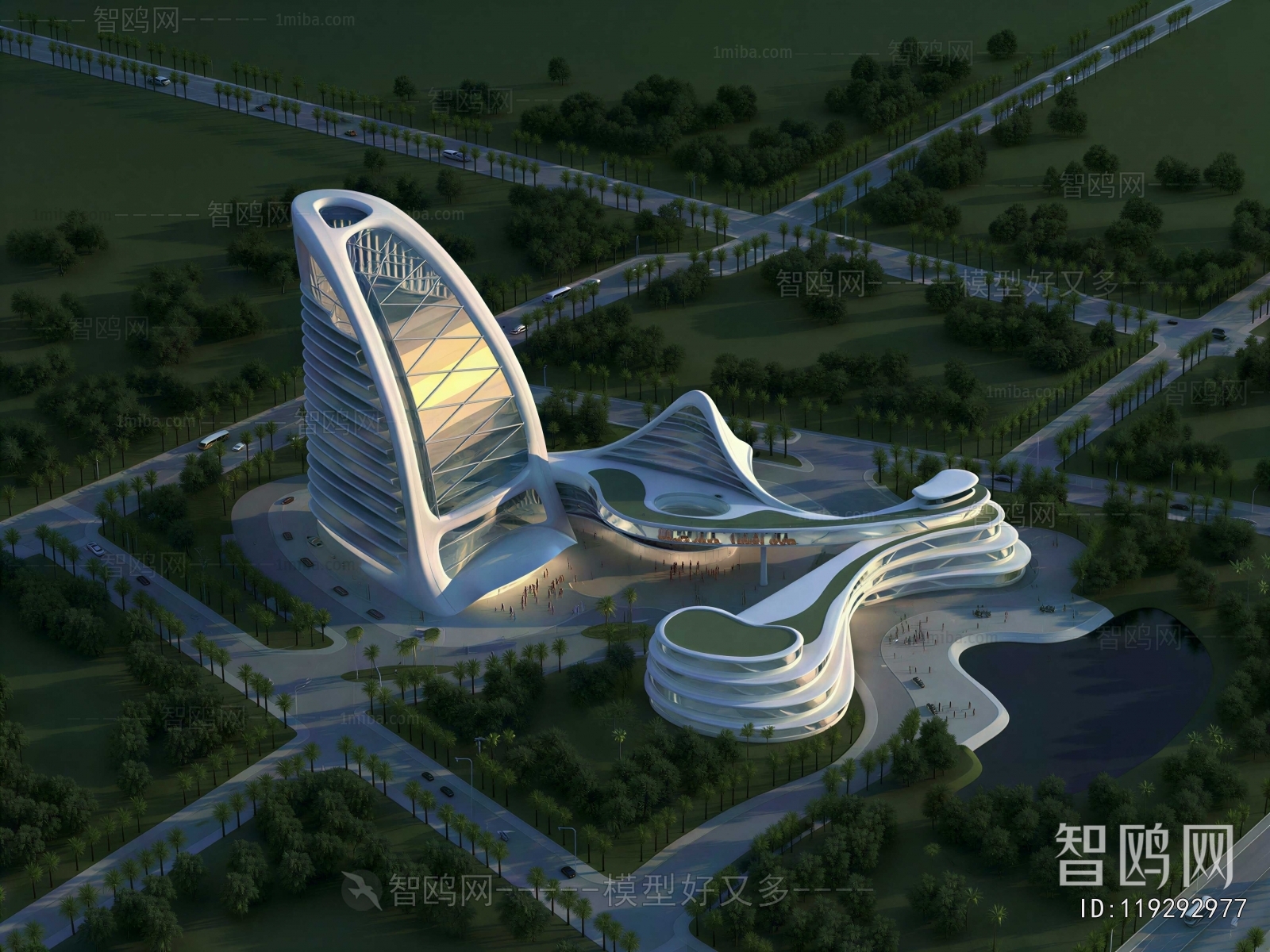 Modern Architectural Bird's-eye View Planning