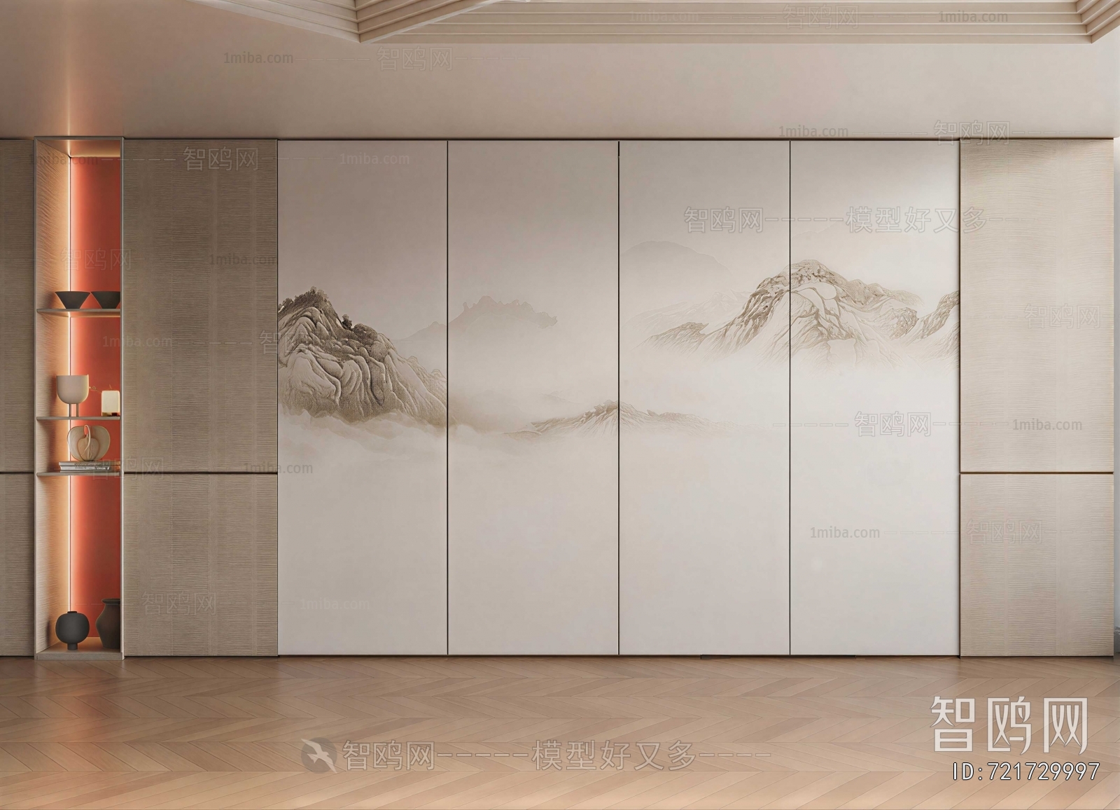 New Chinese Style TV Wall