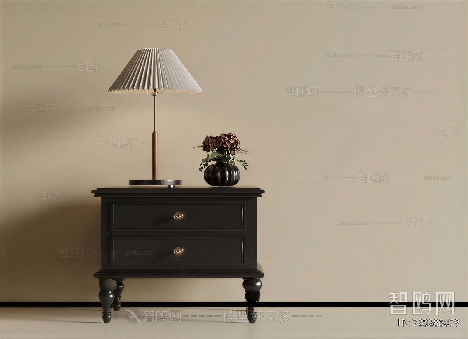 French Style Bedside Cupboard