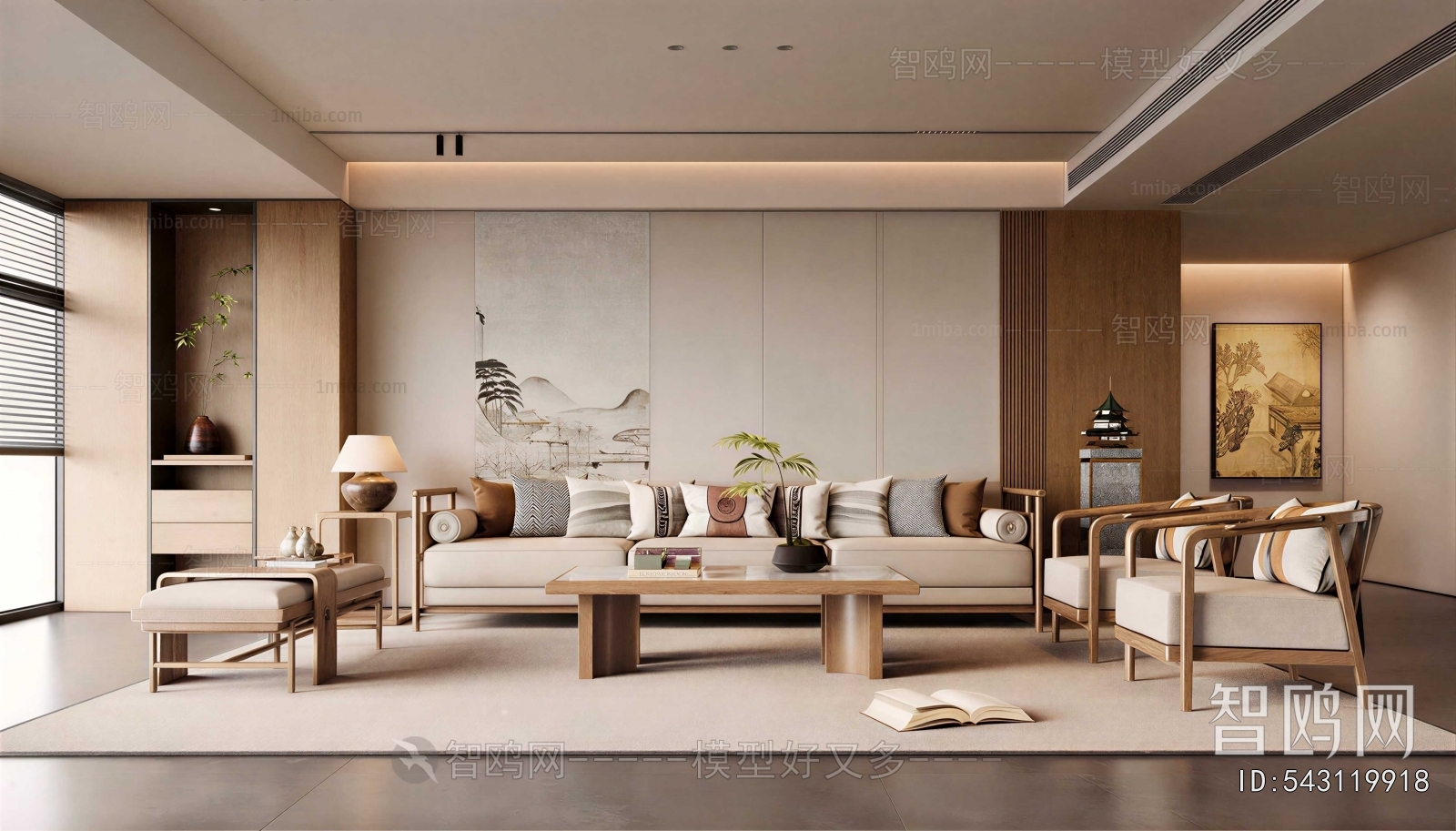 New Chinese Style A Living Room