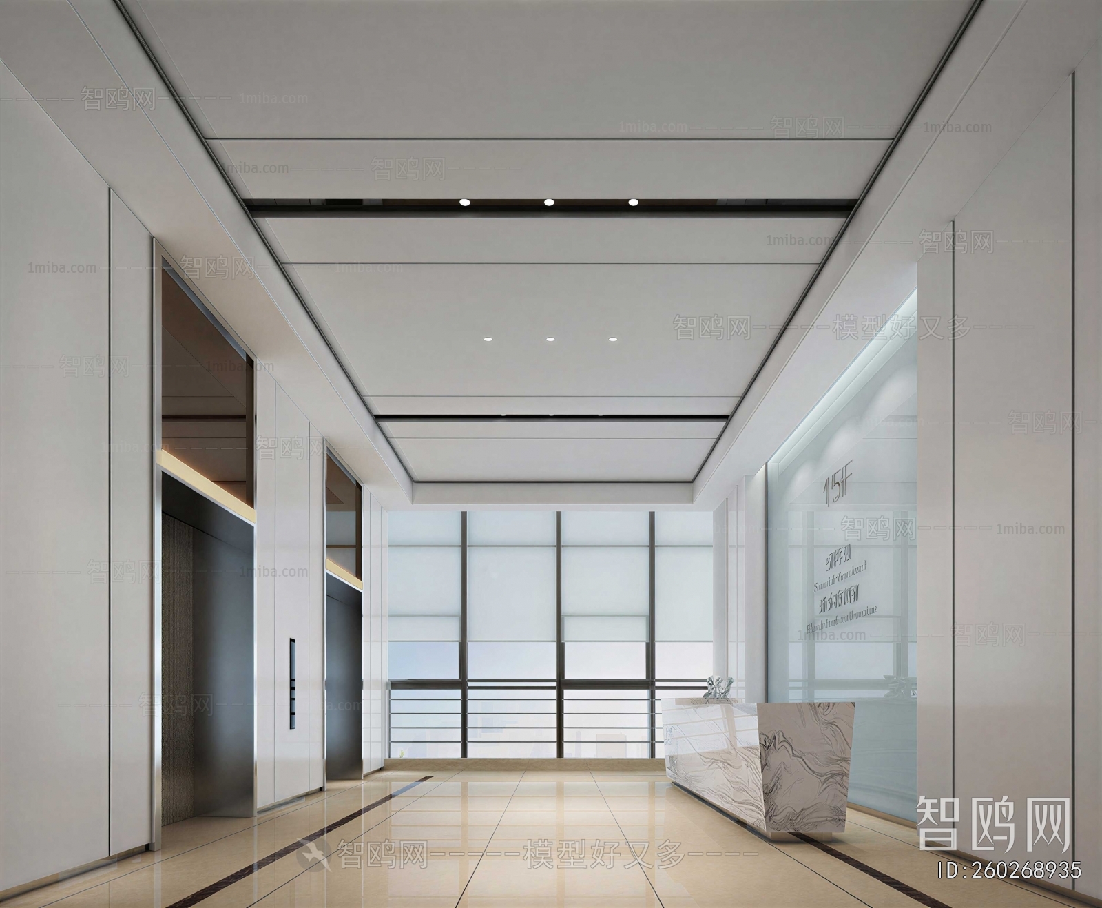 Modern Office Elevator Hall