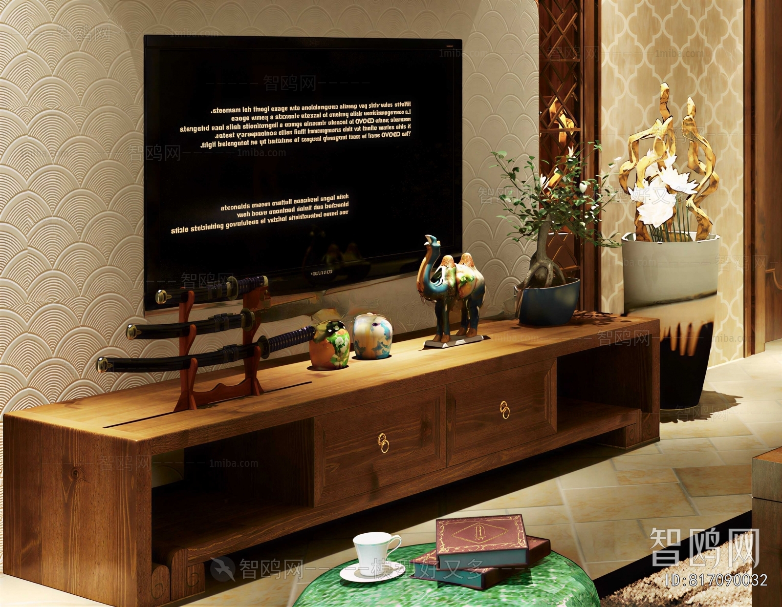 New Chinese Style TV Cabinet