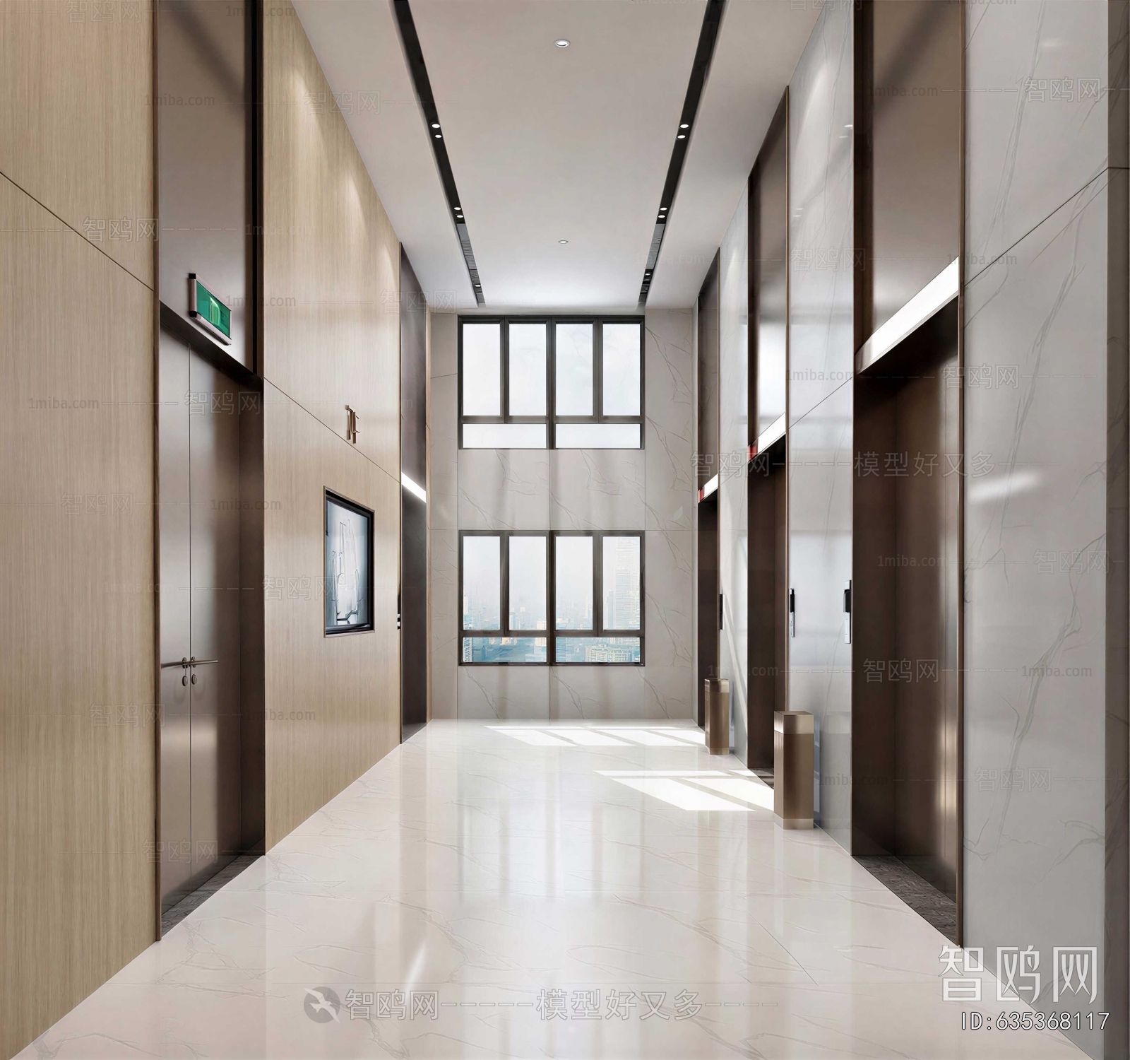Modern Office Elevator Hall