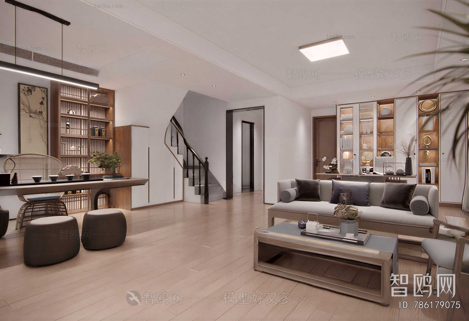 New Chinese Style A Living Room