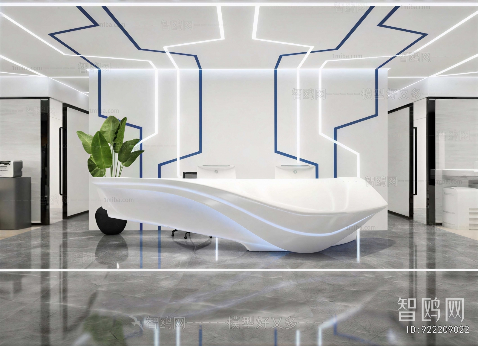 Modern Office Reception Desk