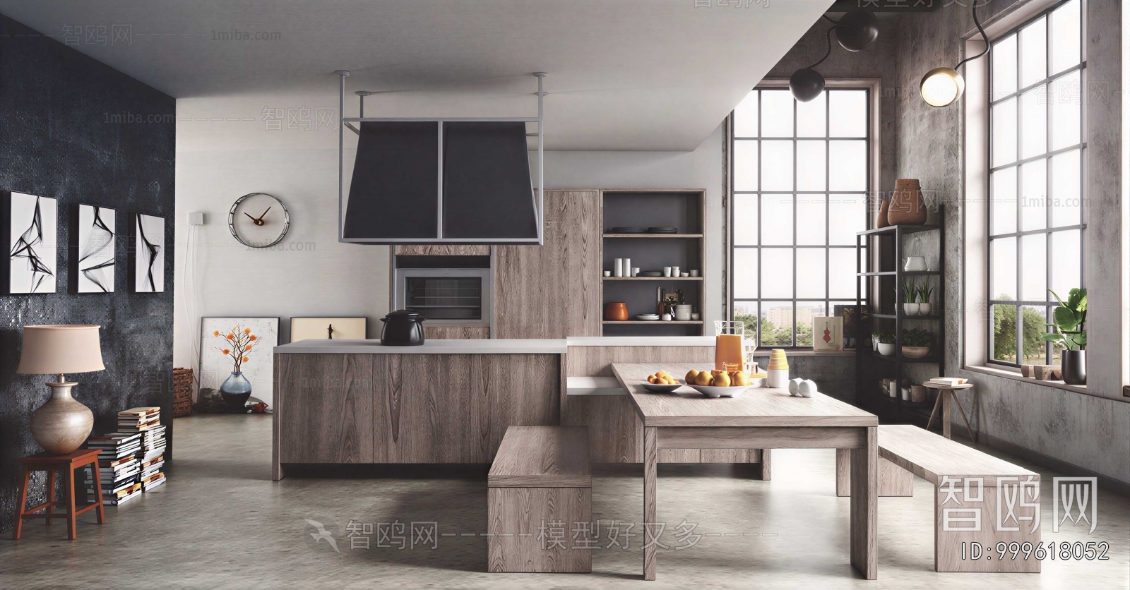 Industrial Style Open Kitchen