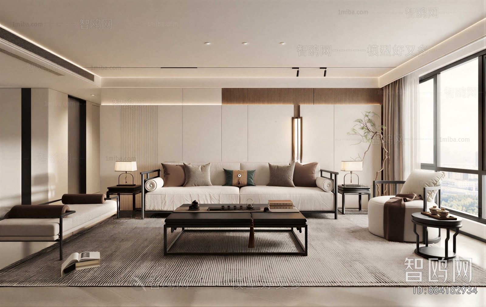 New Chinese Style A Living Room