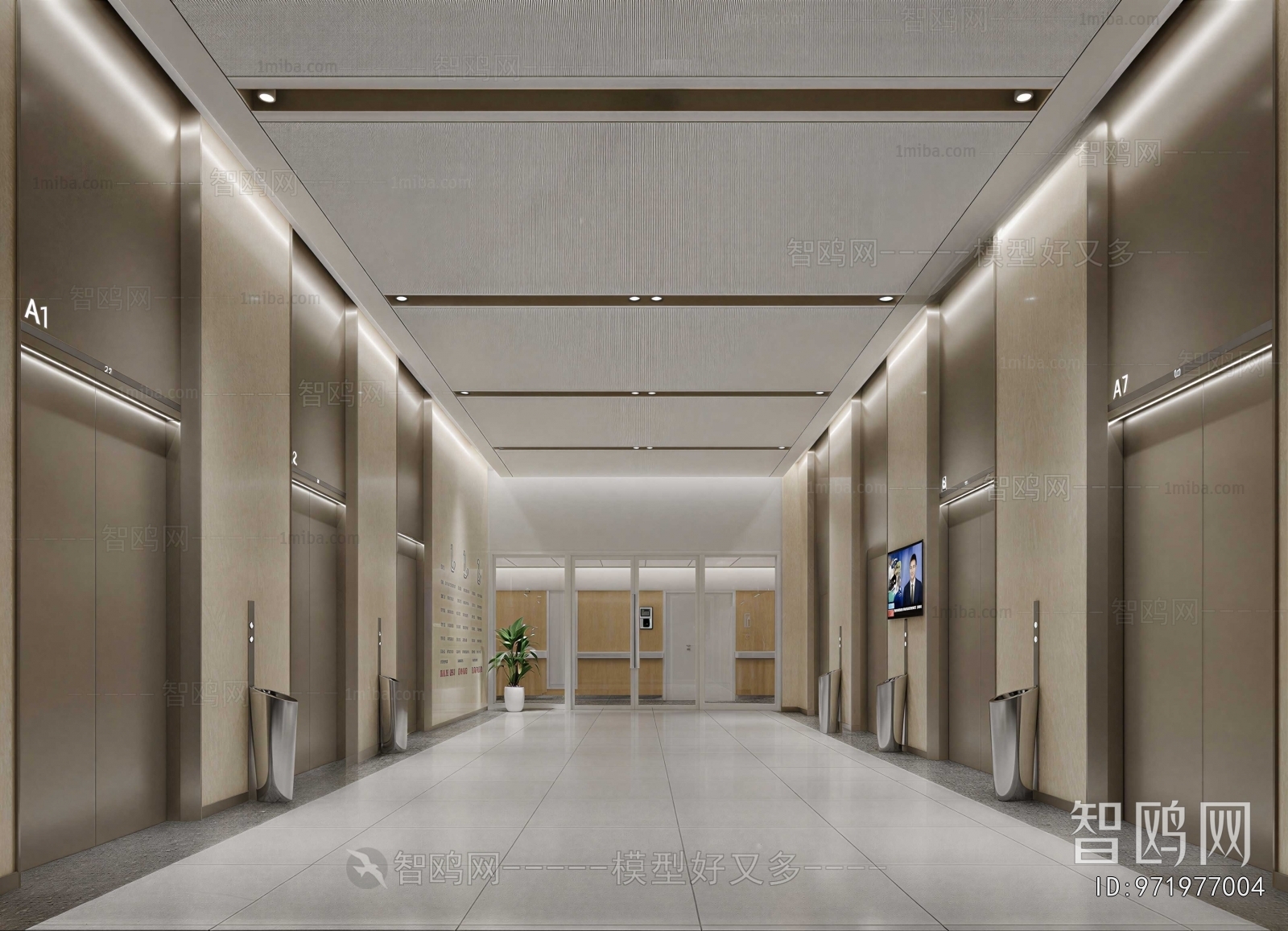 Modern Office Elevator Hall