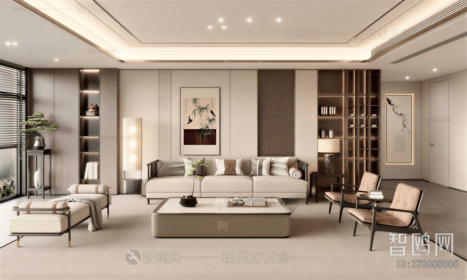 New Chinese Style A Living Room