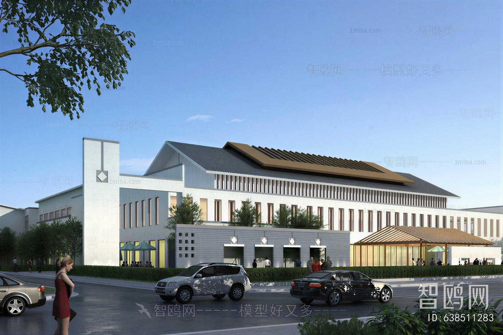 New Chinese Style Appearance Of Commercial Building