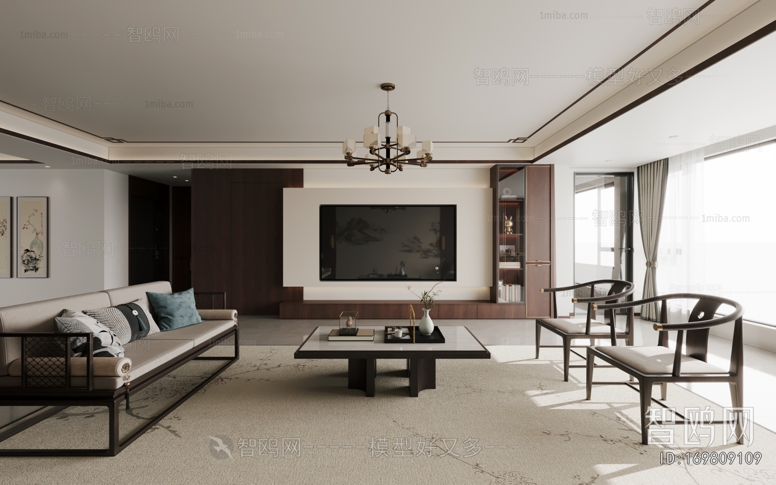 New Chinese Style A Living Room