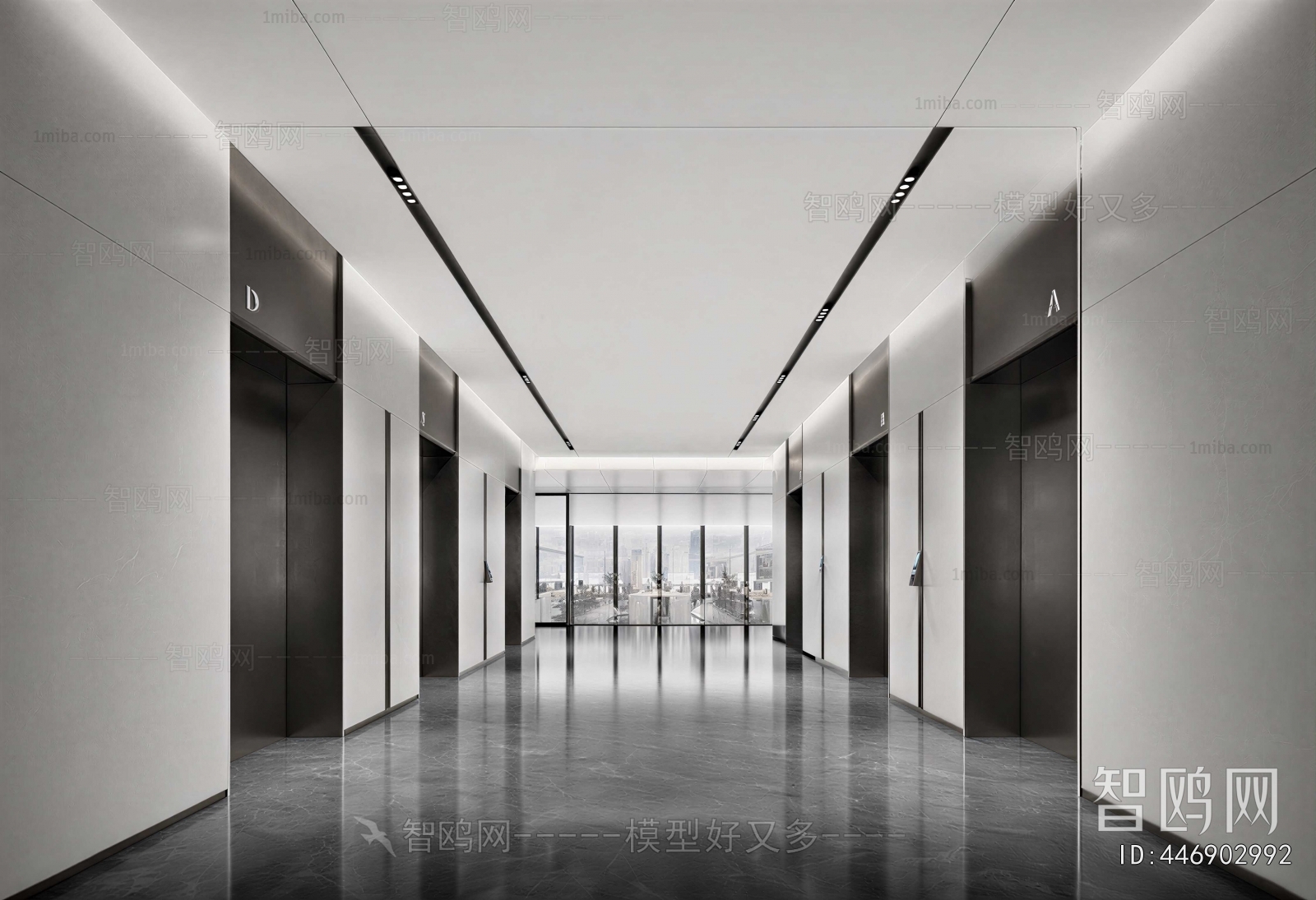 Modern Office Elevator Hall