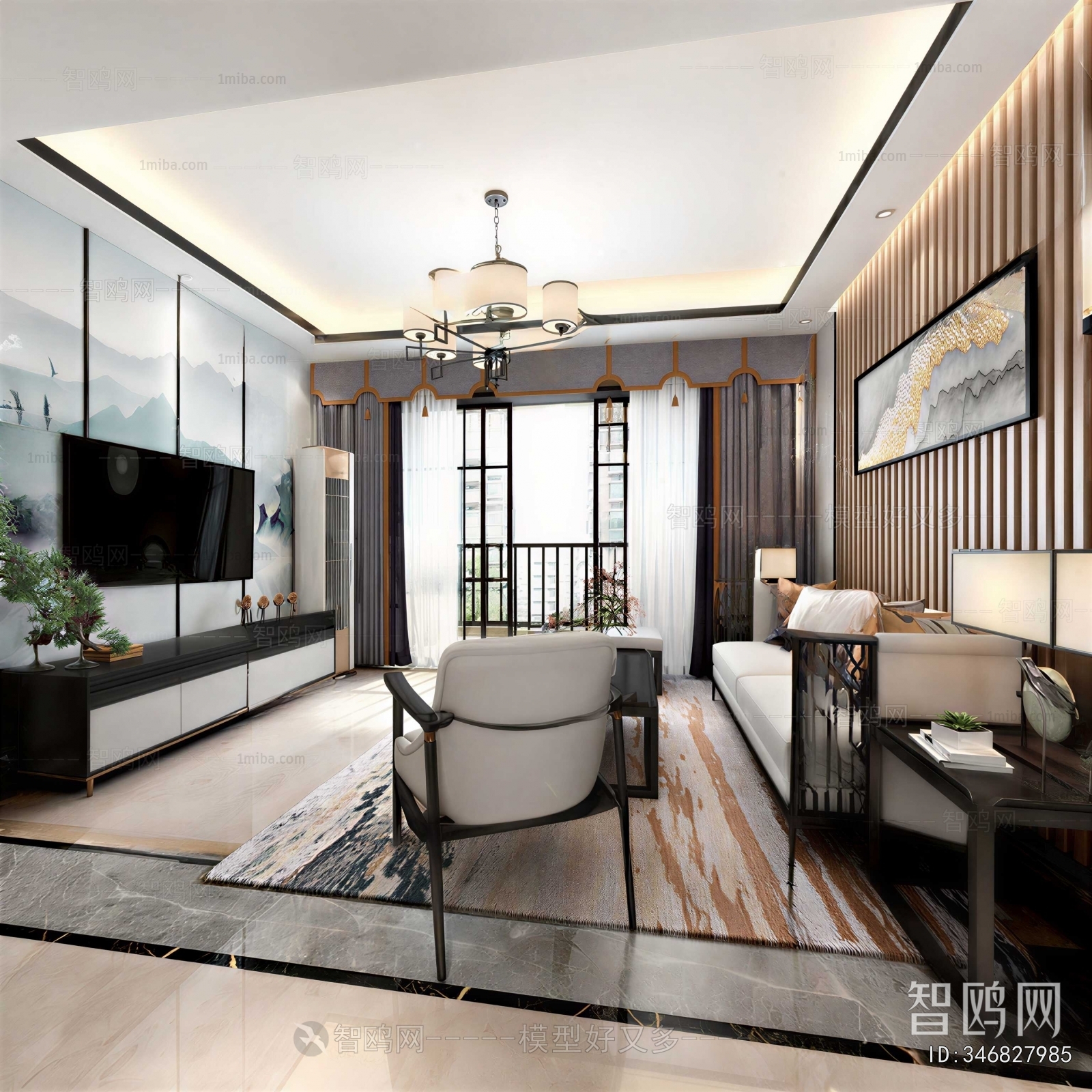 New Chinese Style A Living Room