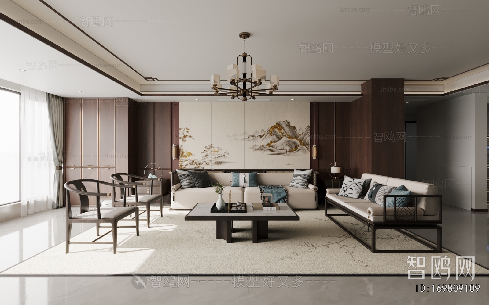 New Chinese Style A Living Room