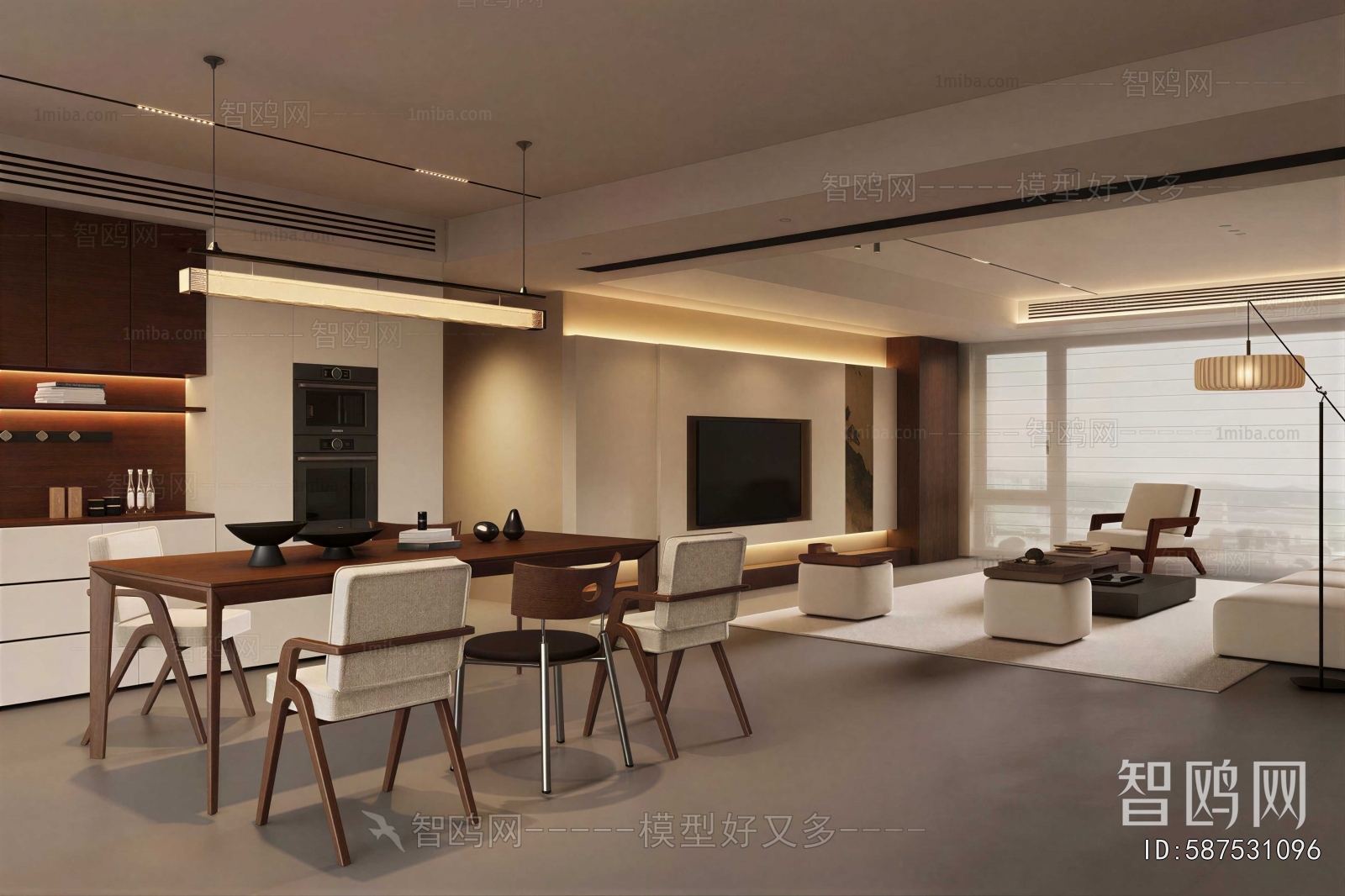 New Chinese Style A Living Room