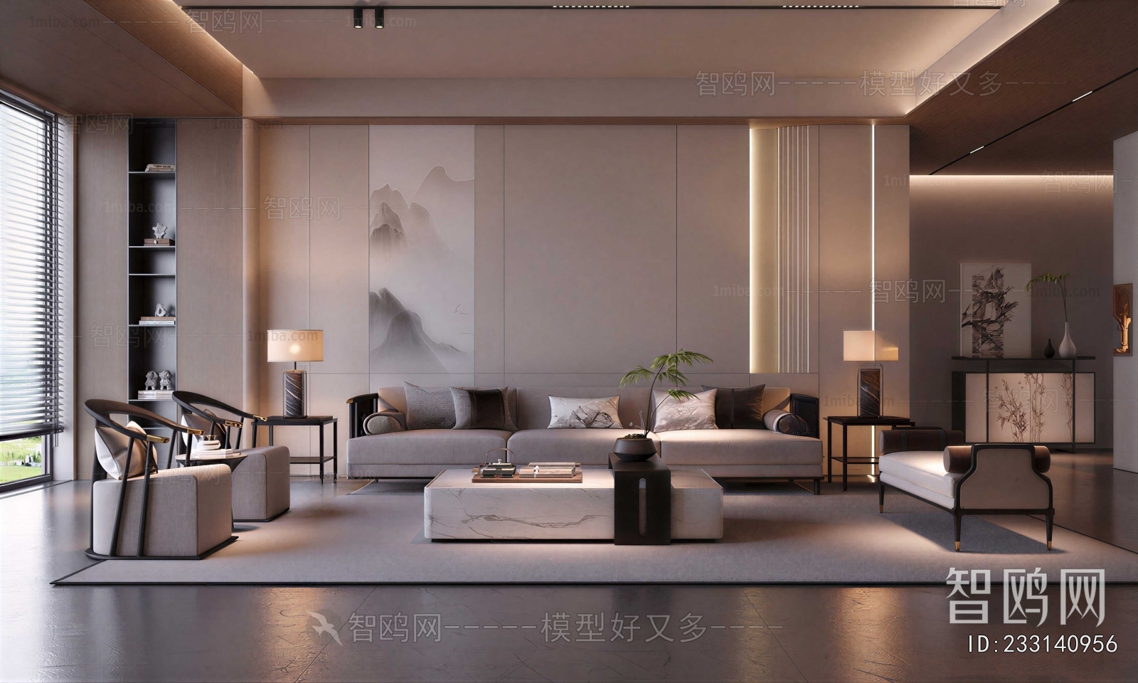 New Chinese Style A Living Room