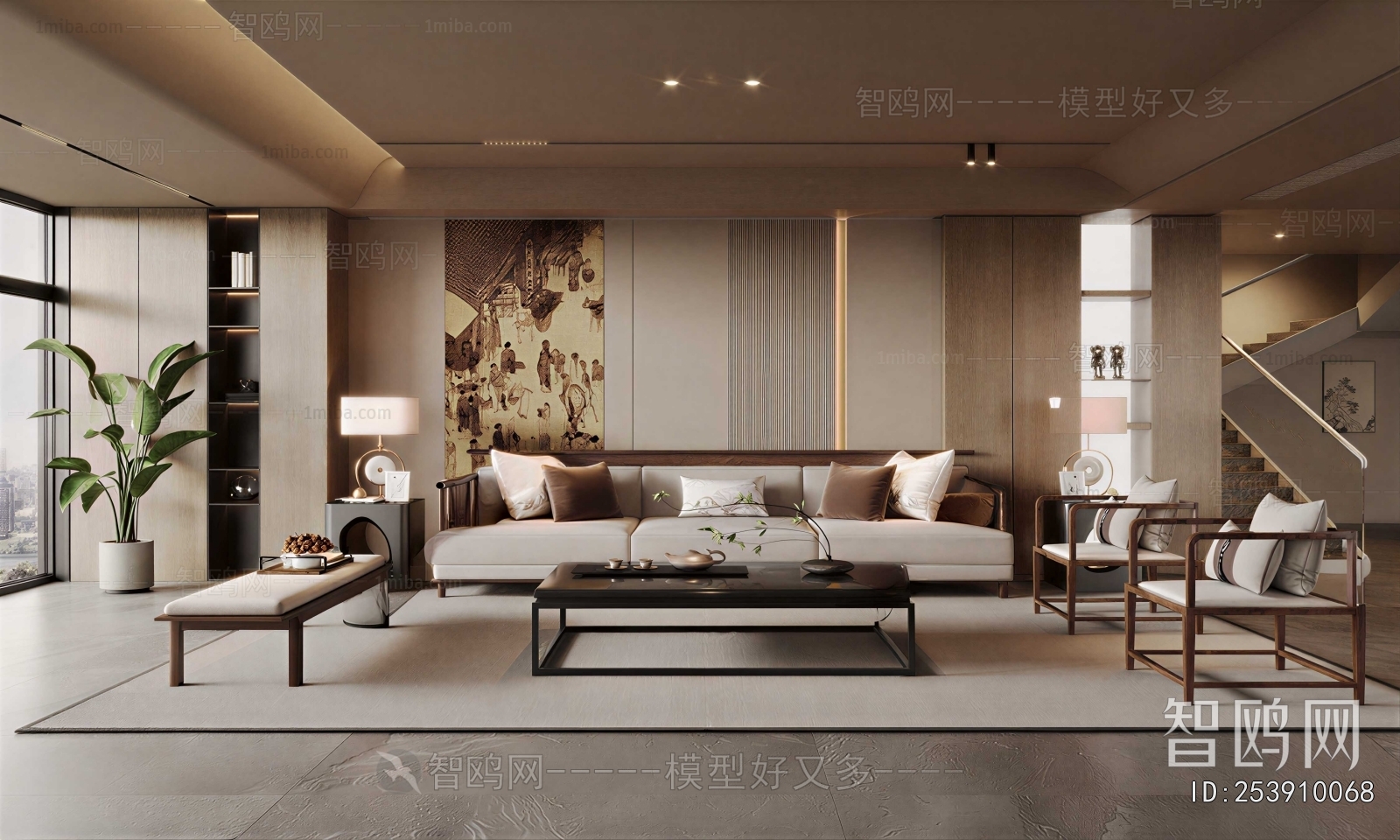 New Chinese Style A Living Room