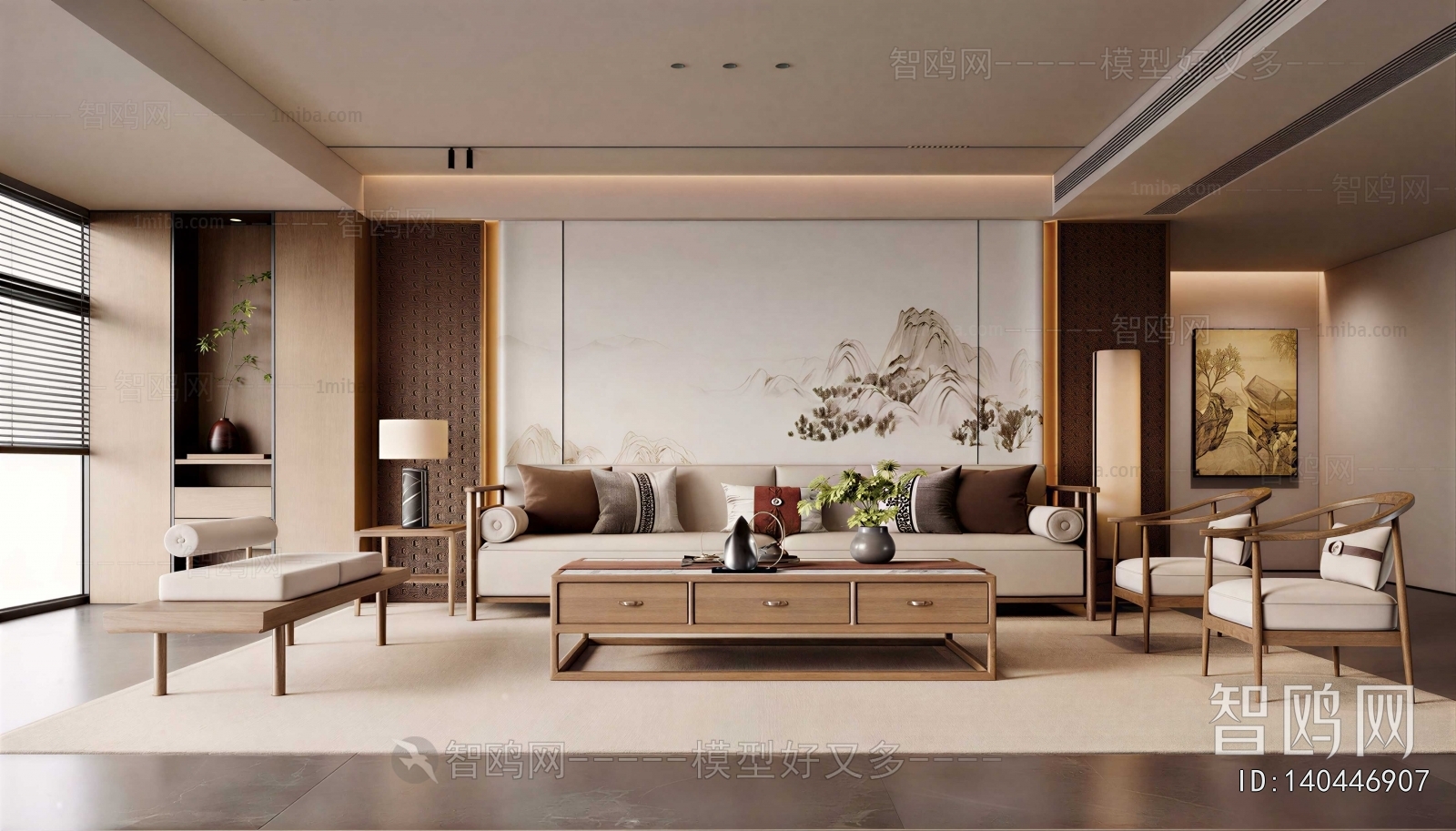 New Chinese Style A Living Room