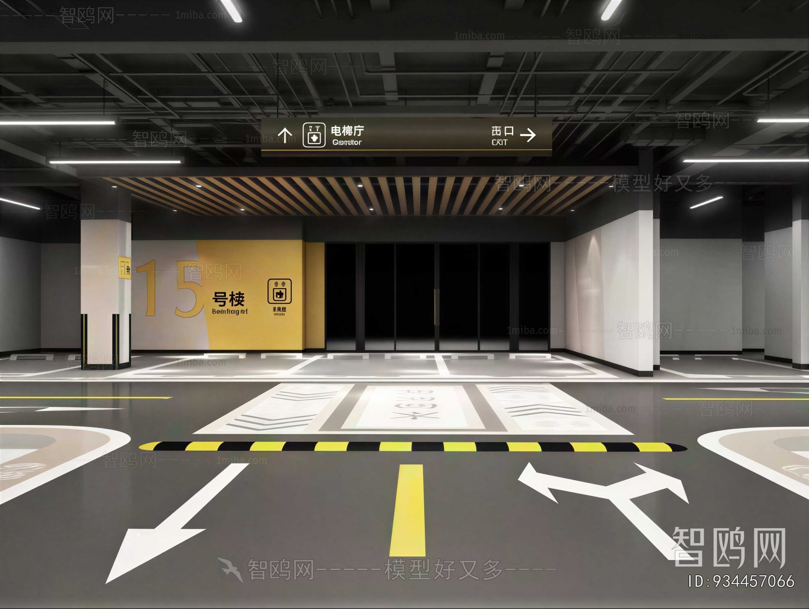 Modern Underground Parking Lot