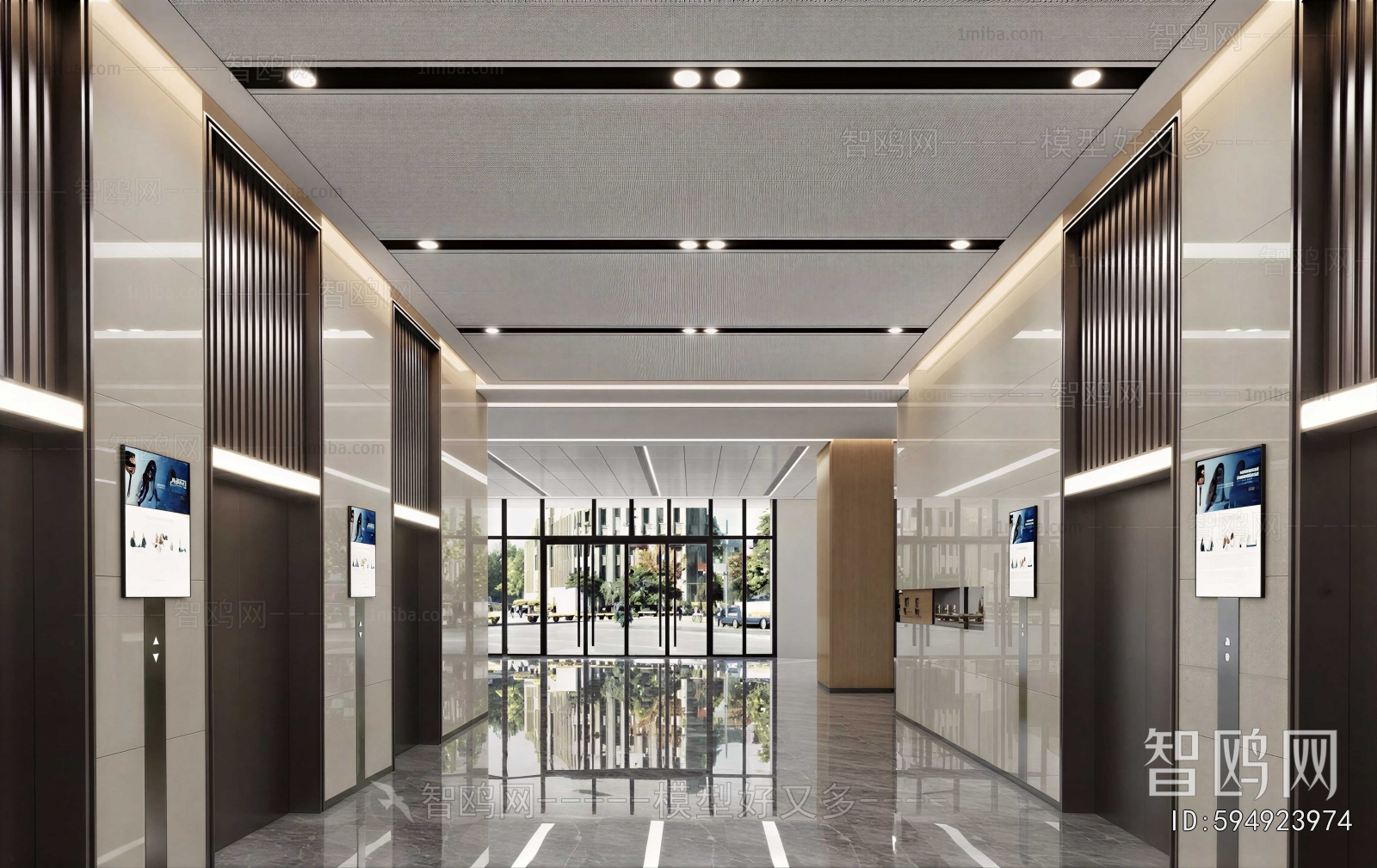 Modern Office Elevator Hall