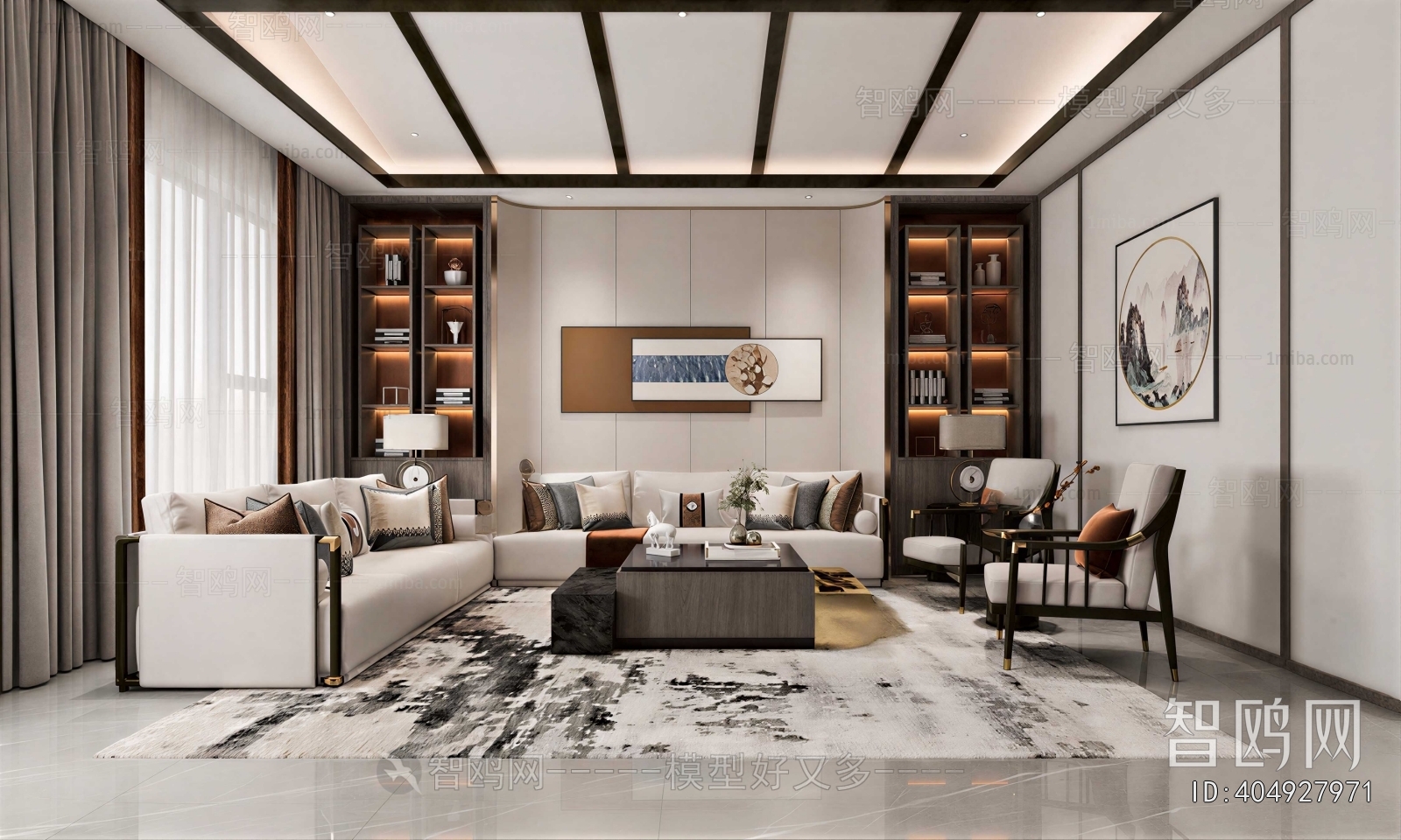 New Chinese Style A Living Room