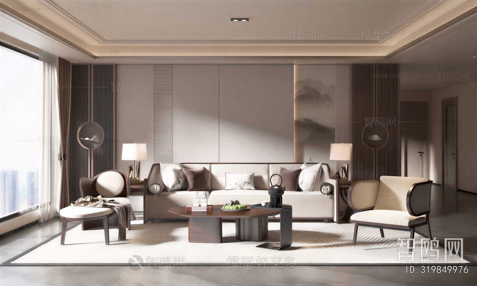 New Chinese Style A Living Room