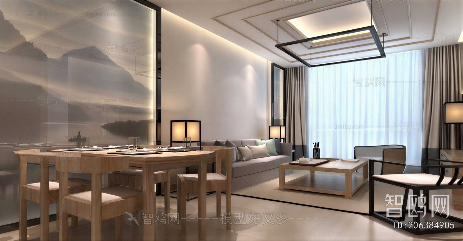 New Chinese Style A Living Room
