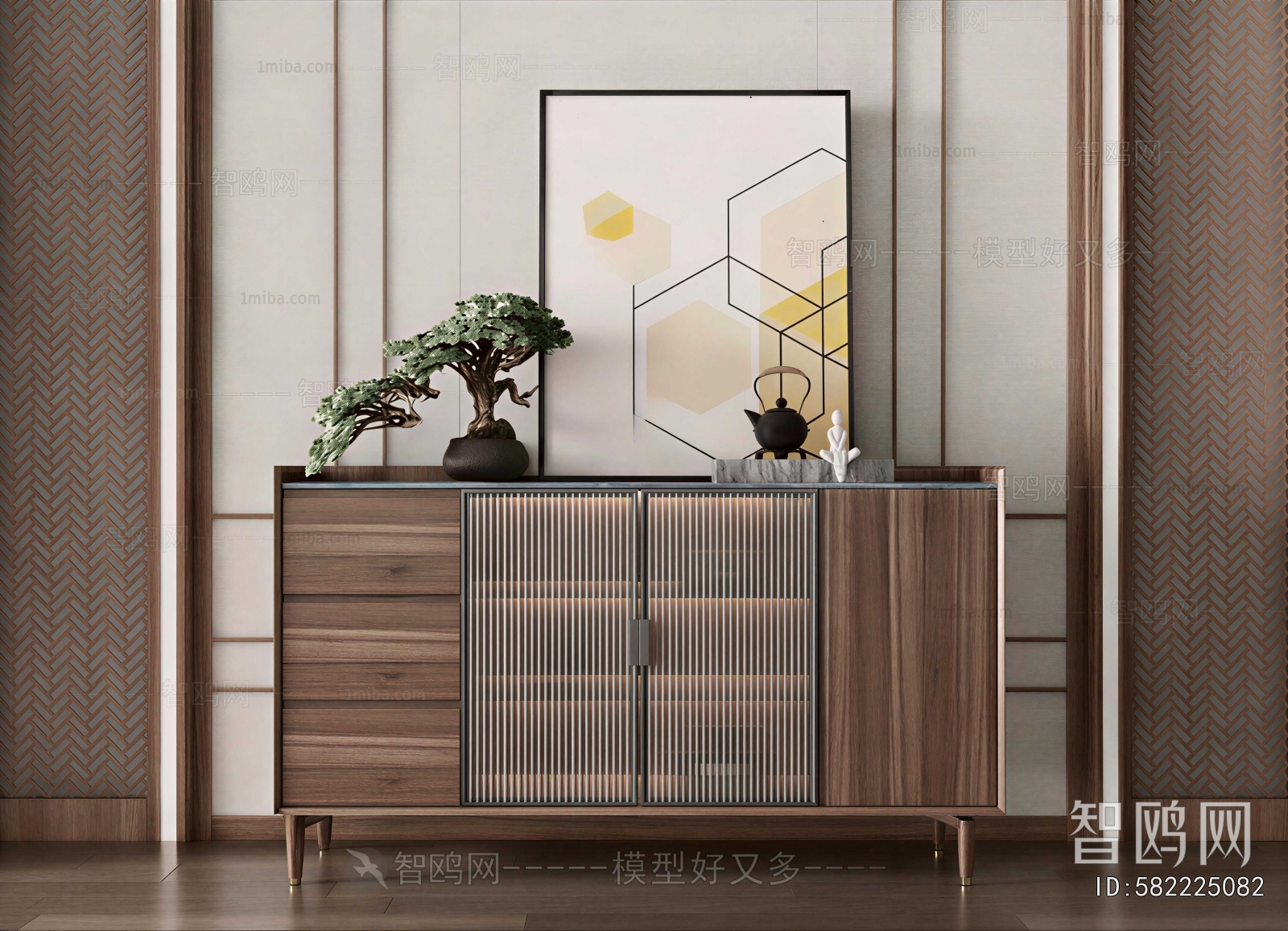 New Chinese Style Entrance Cabinet