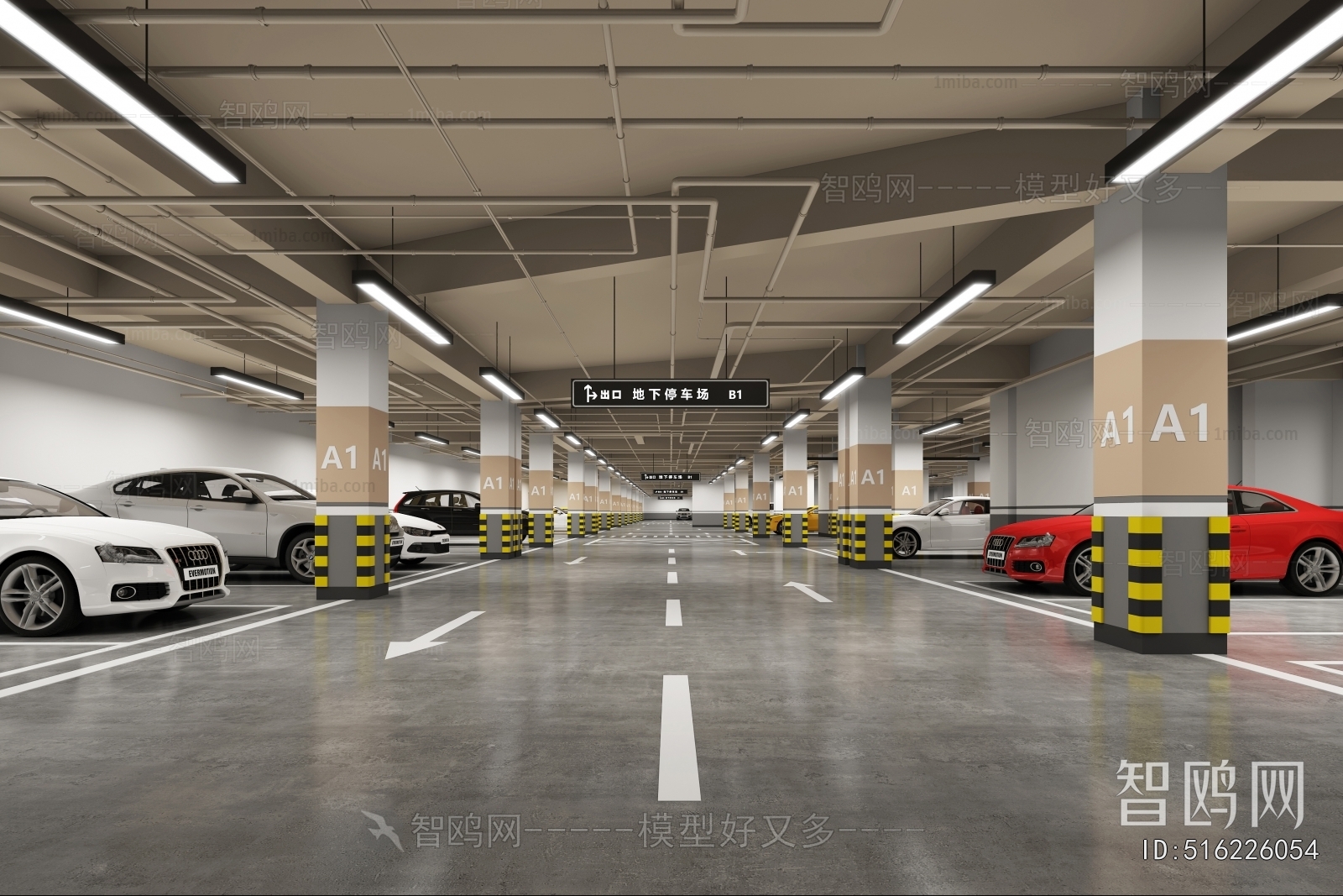 Modern Underground Parking Lot