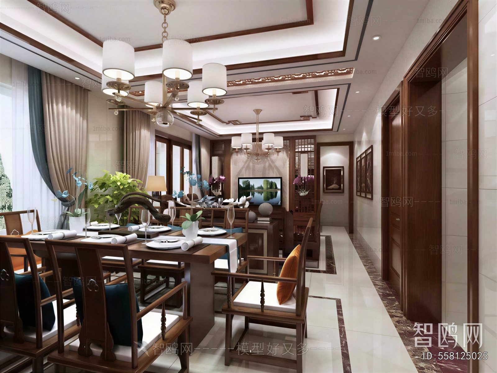 New Chinese Style A Living Room