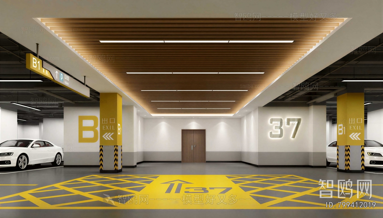 Modern Underground Parking Lot