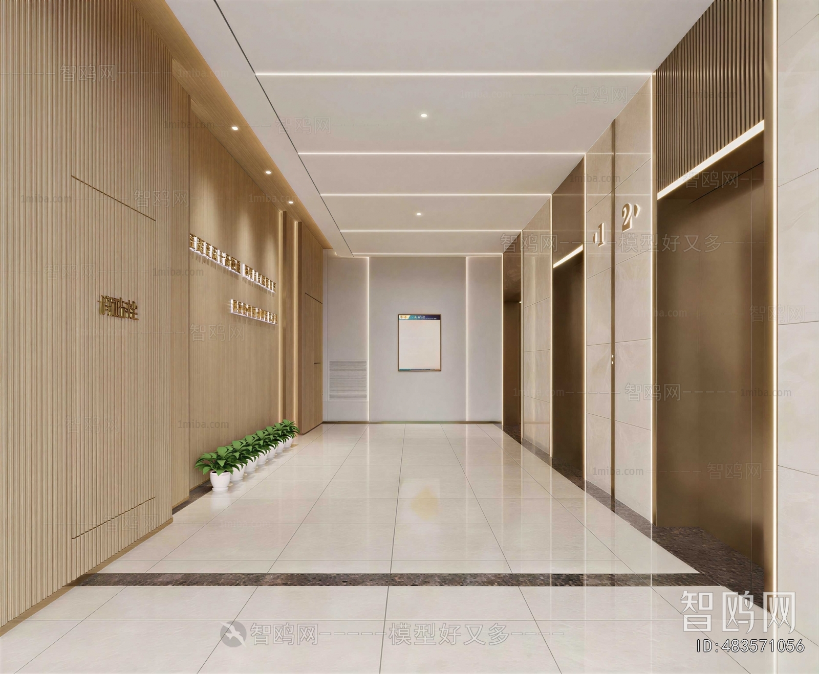 Modern Office Elevator Hall