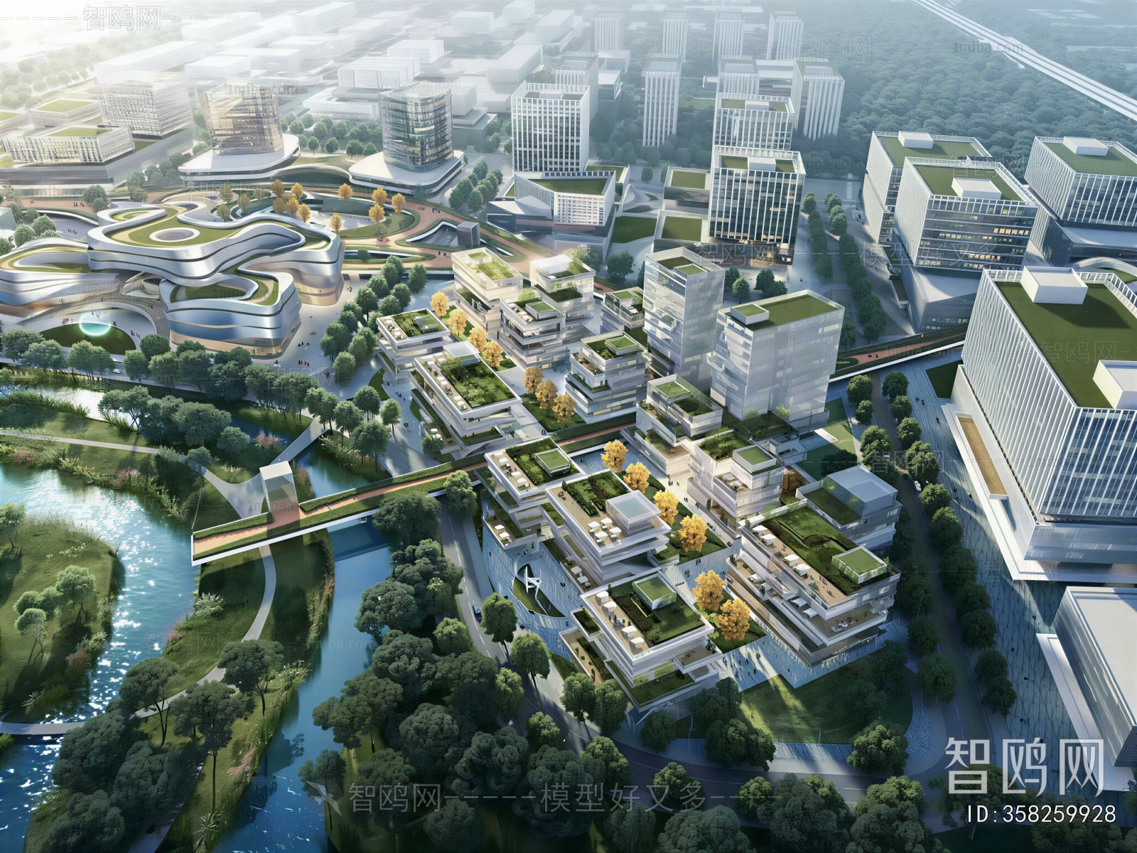 Modern Architectural Bird's-eye View Planning