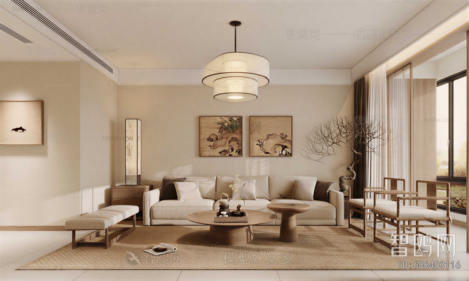 New Chinese Style A Living Room