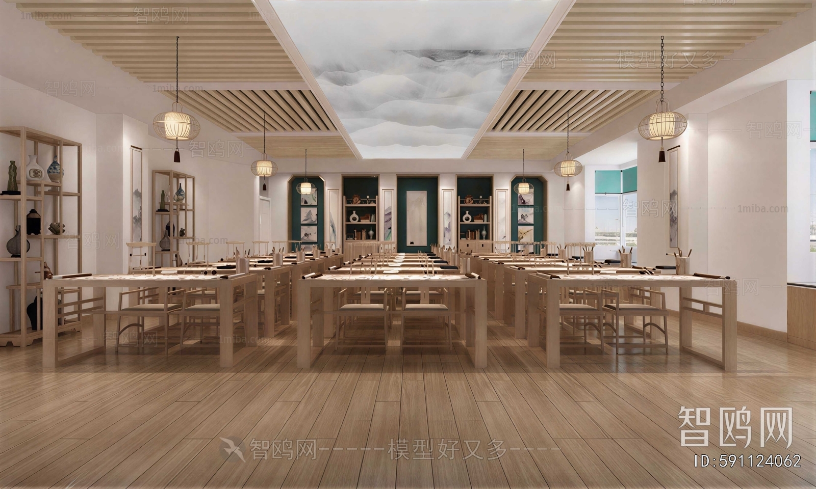 New Chinese Style Calligraphy Classroom