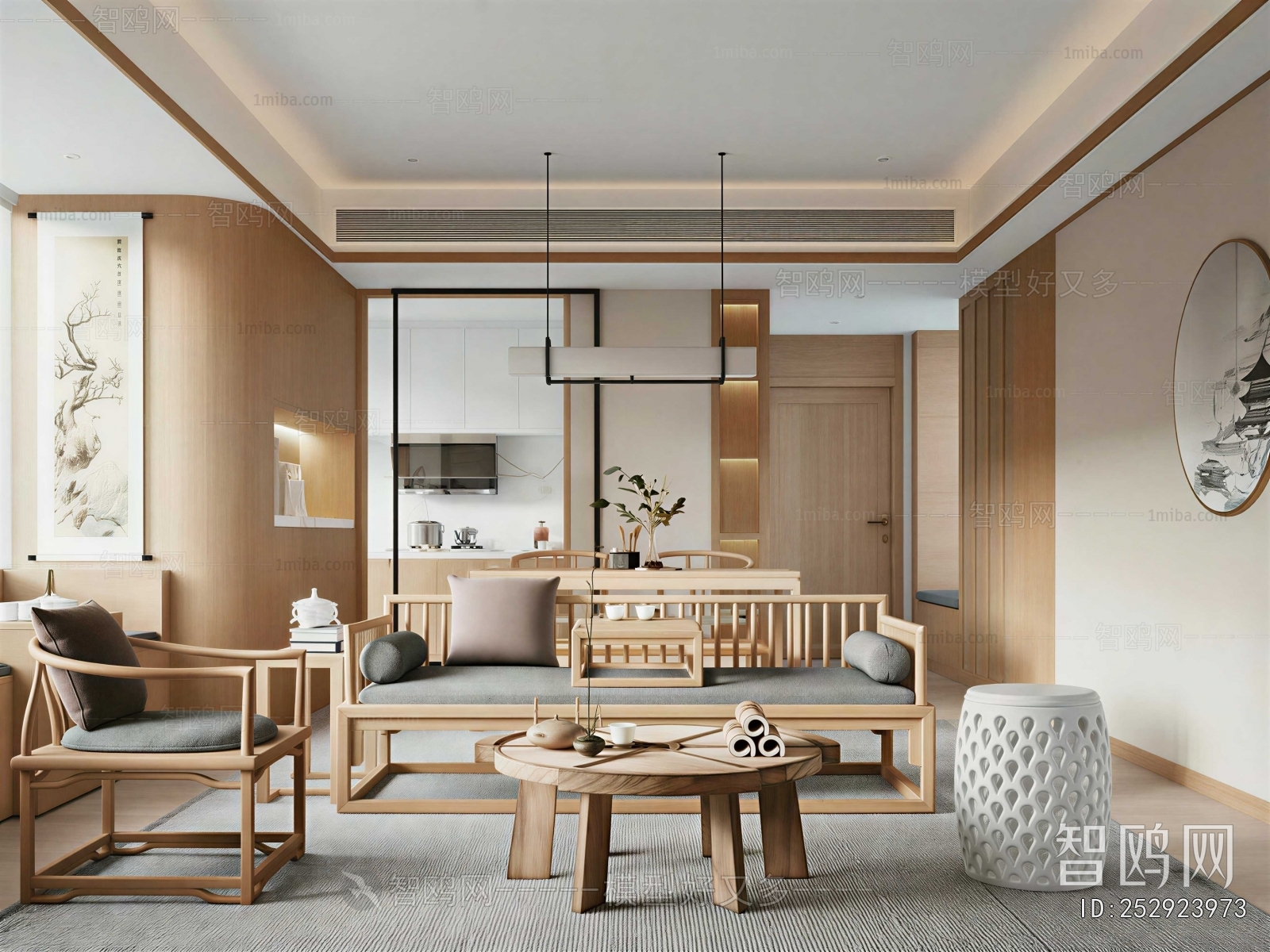 New Chinese Style A Living Room