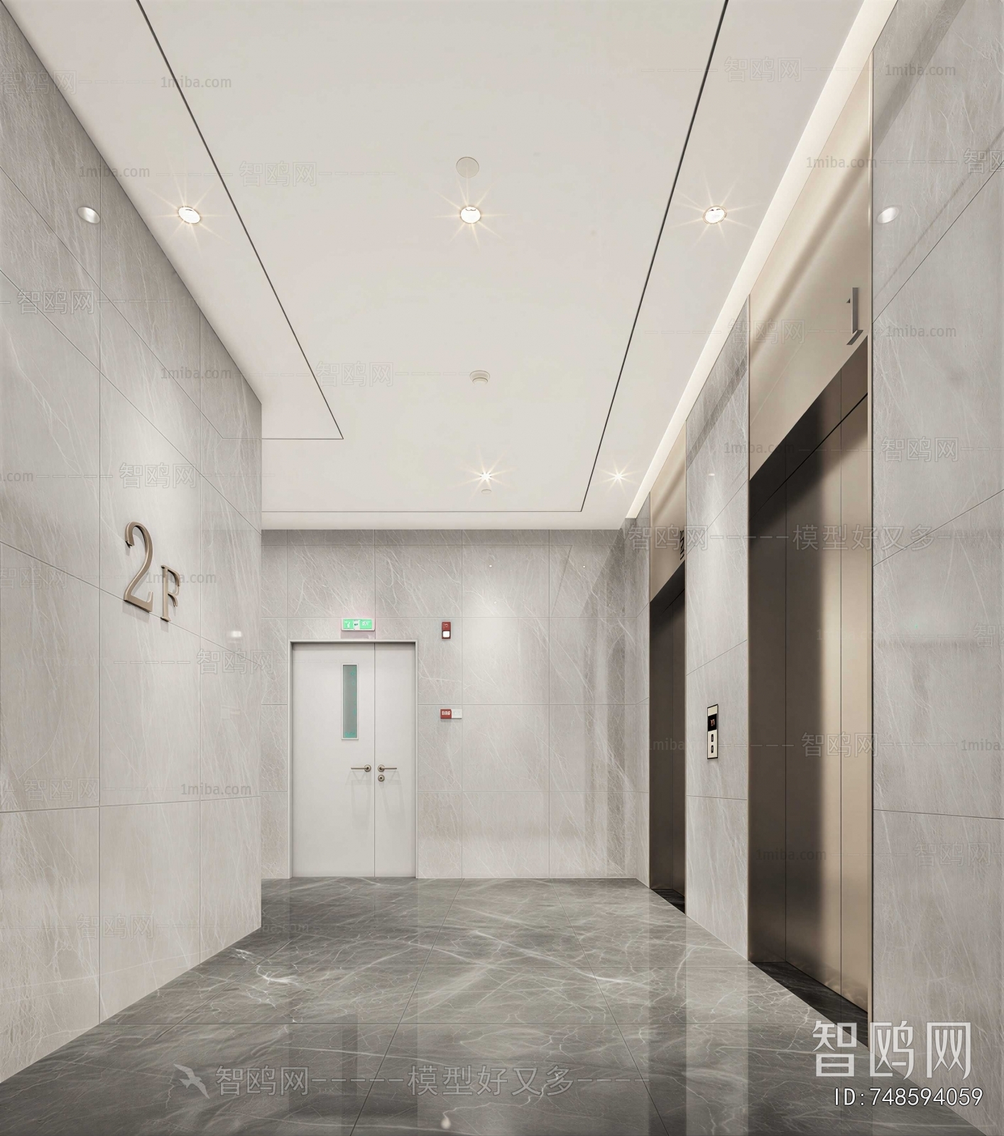 Modern Office Elevator Hall