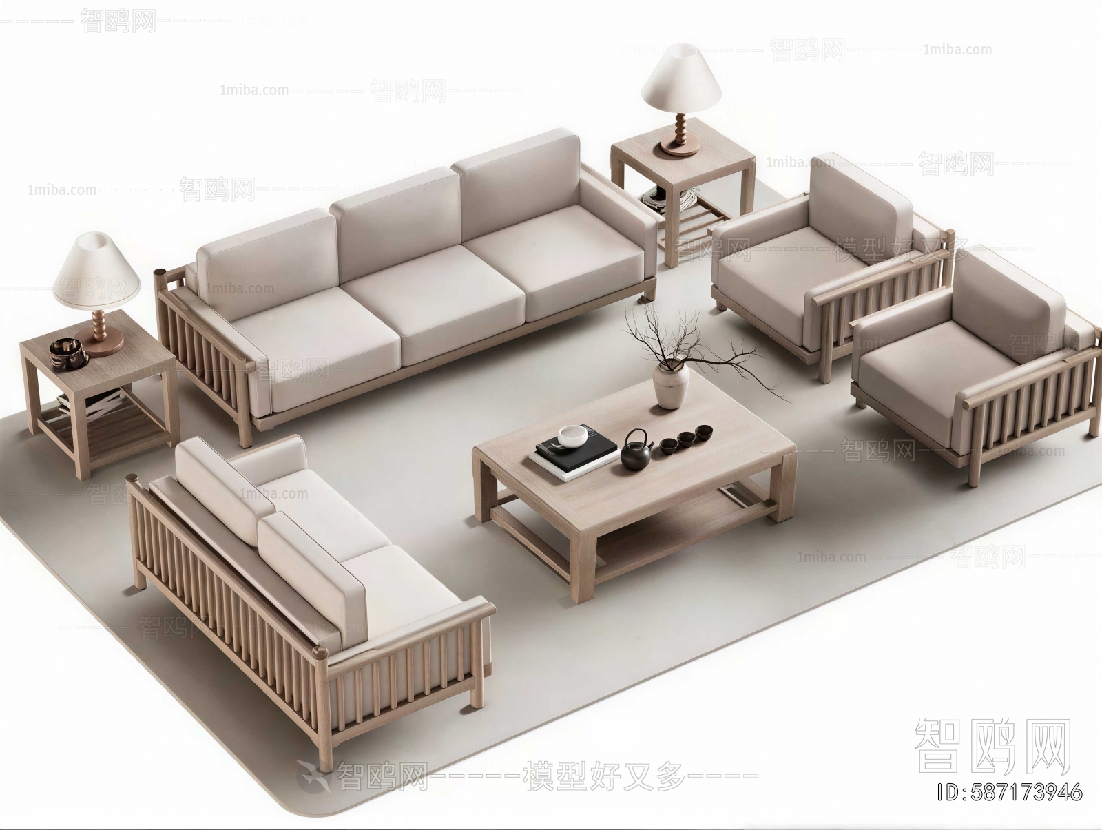 New Chinese Style Sofa Combination
