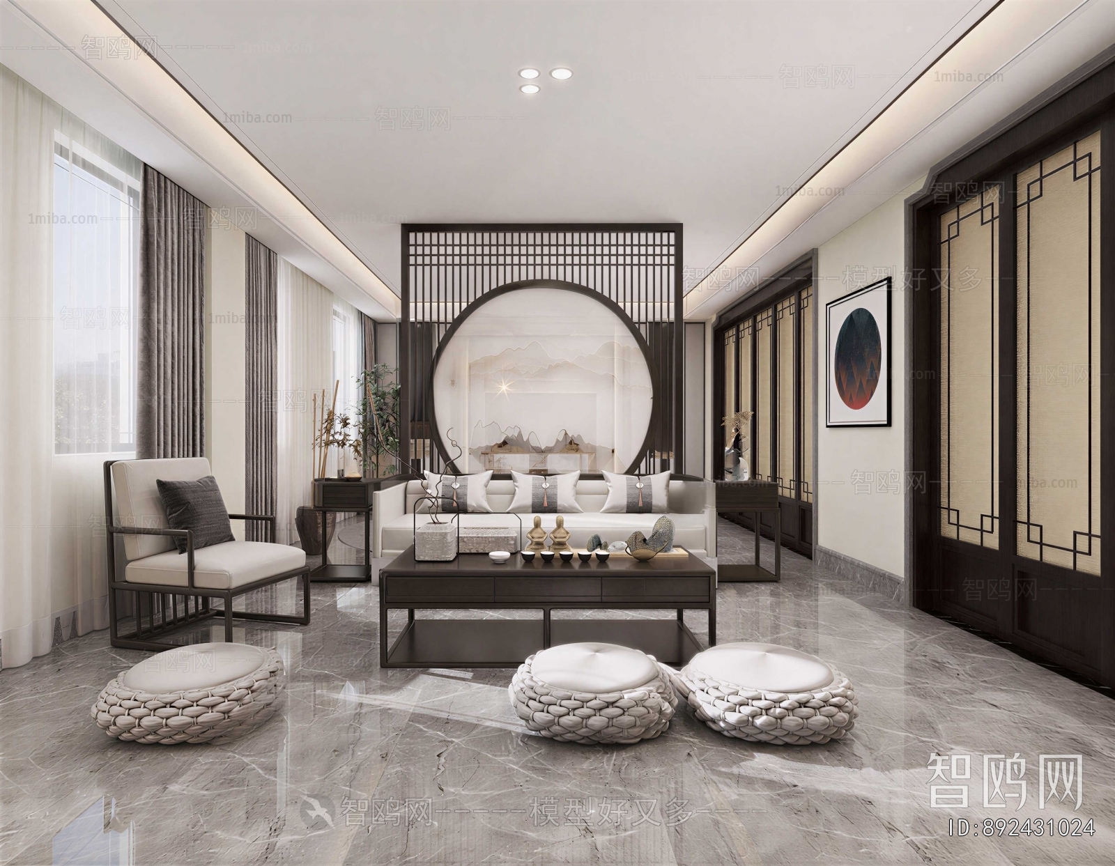 New Chinese Style A Living Room