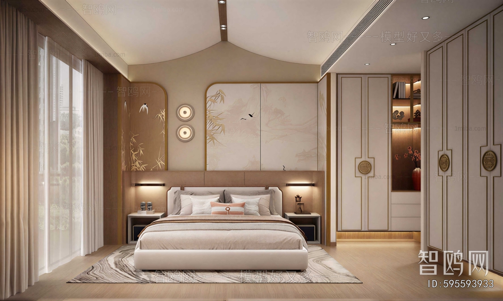 New Chinese Style Bedroom