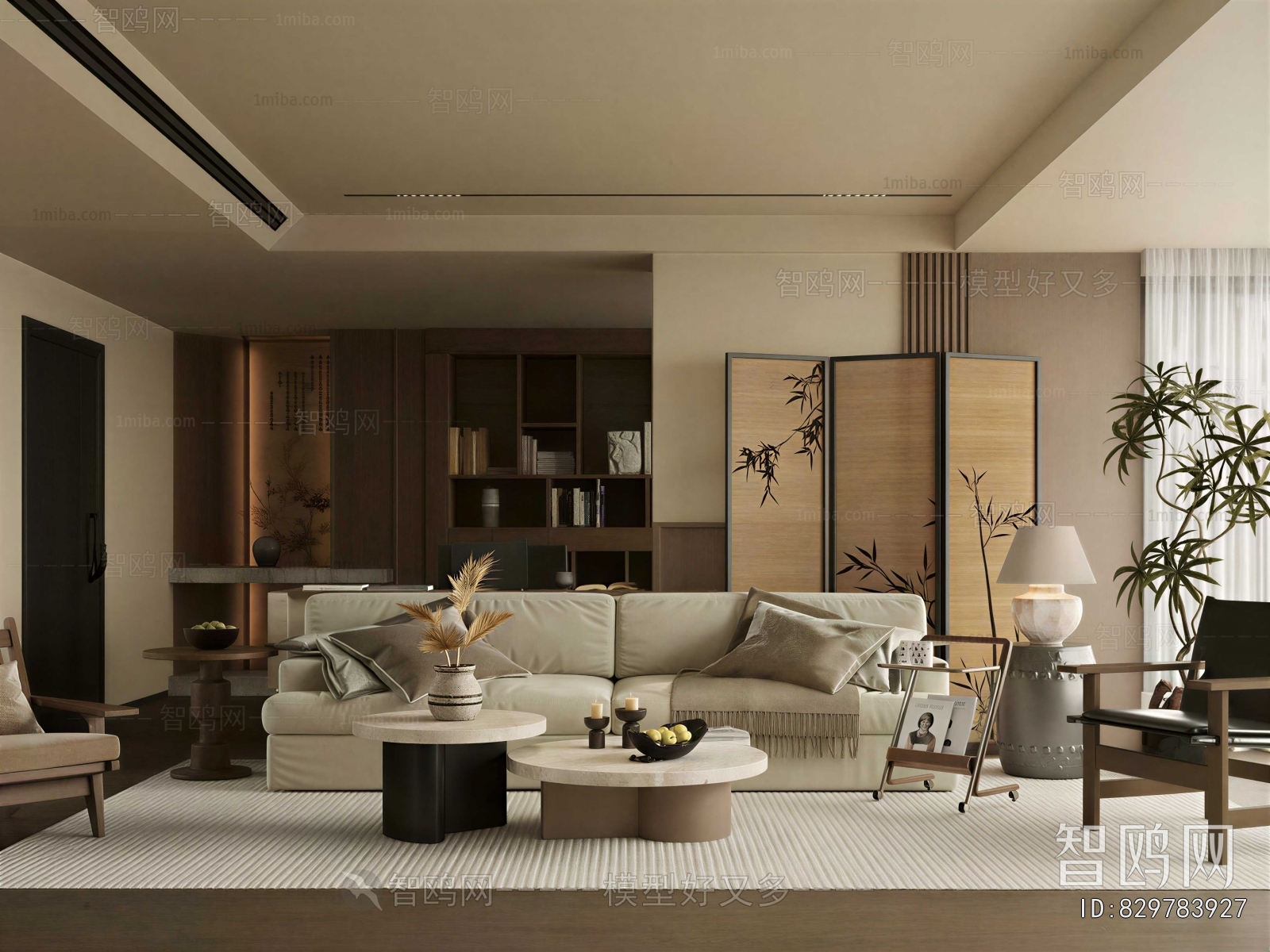New Chinese Style A Living Room