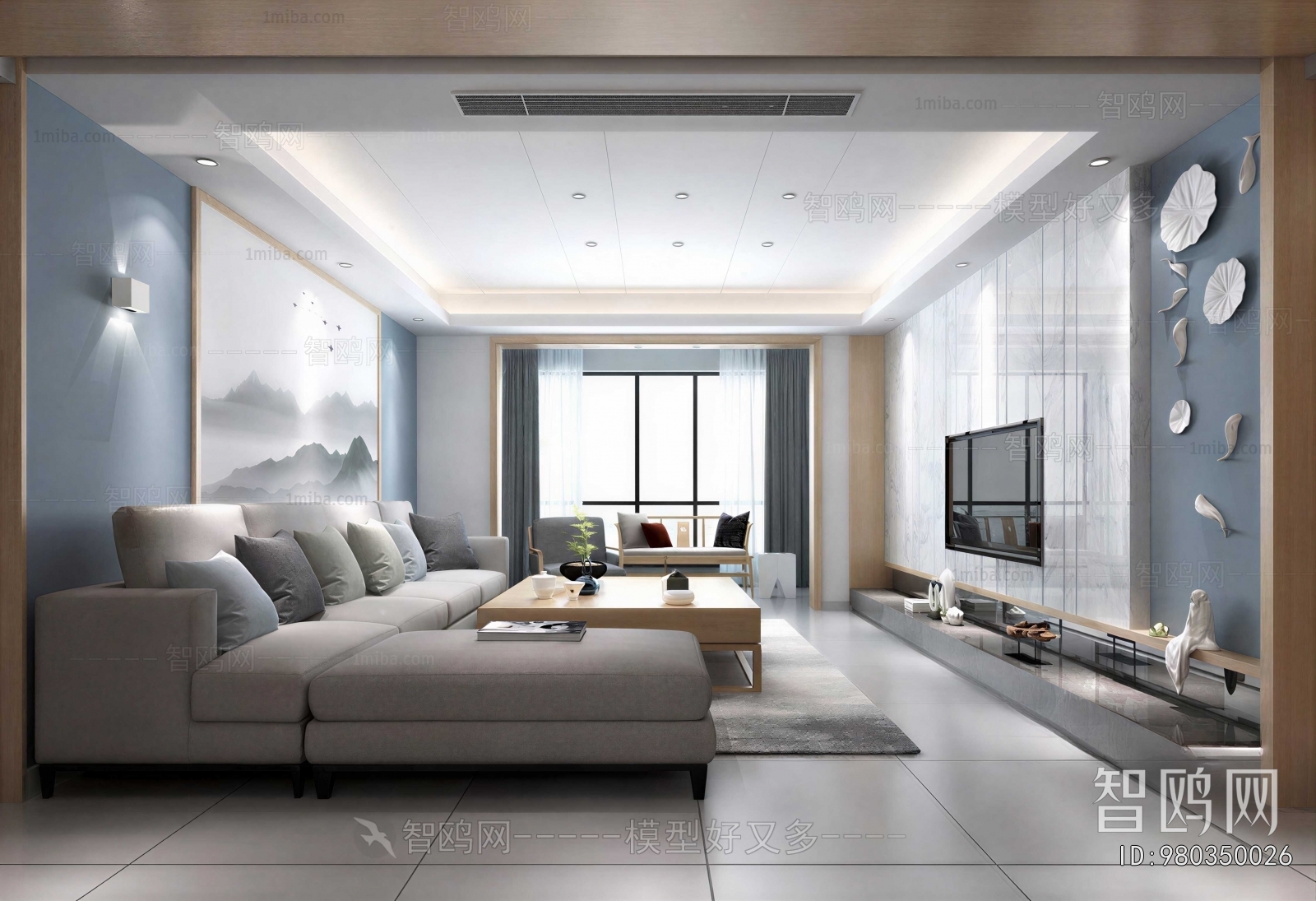 New Chinese Style A Living Room