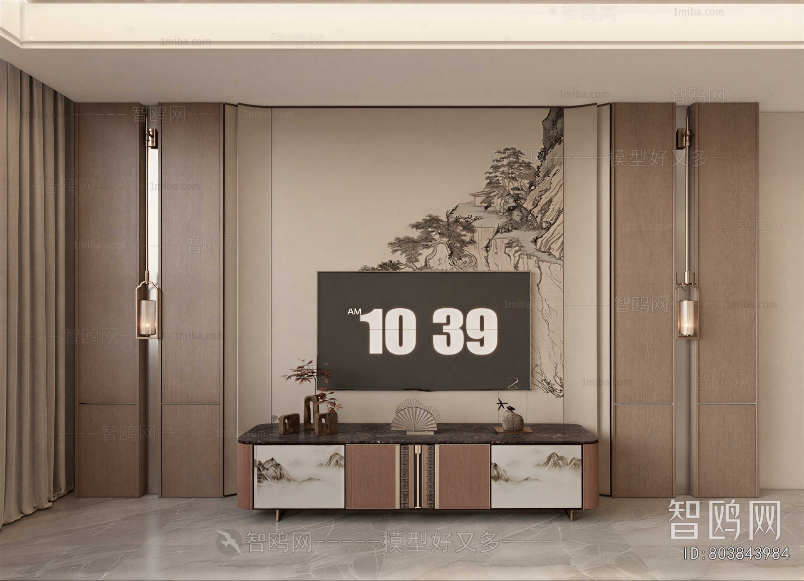 New Chinese Style TV Wall