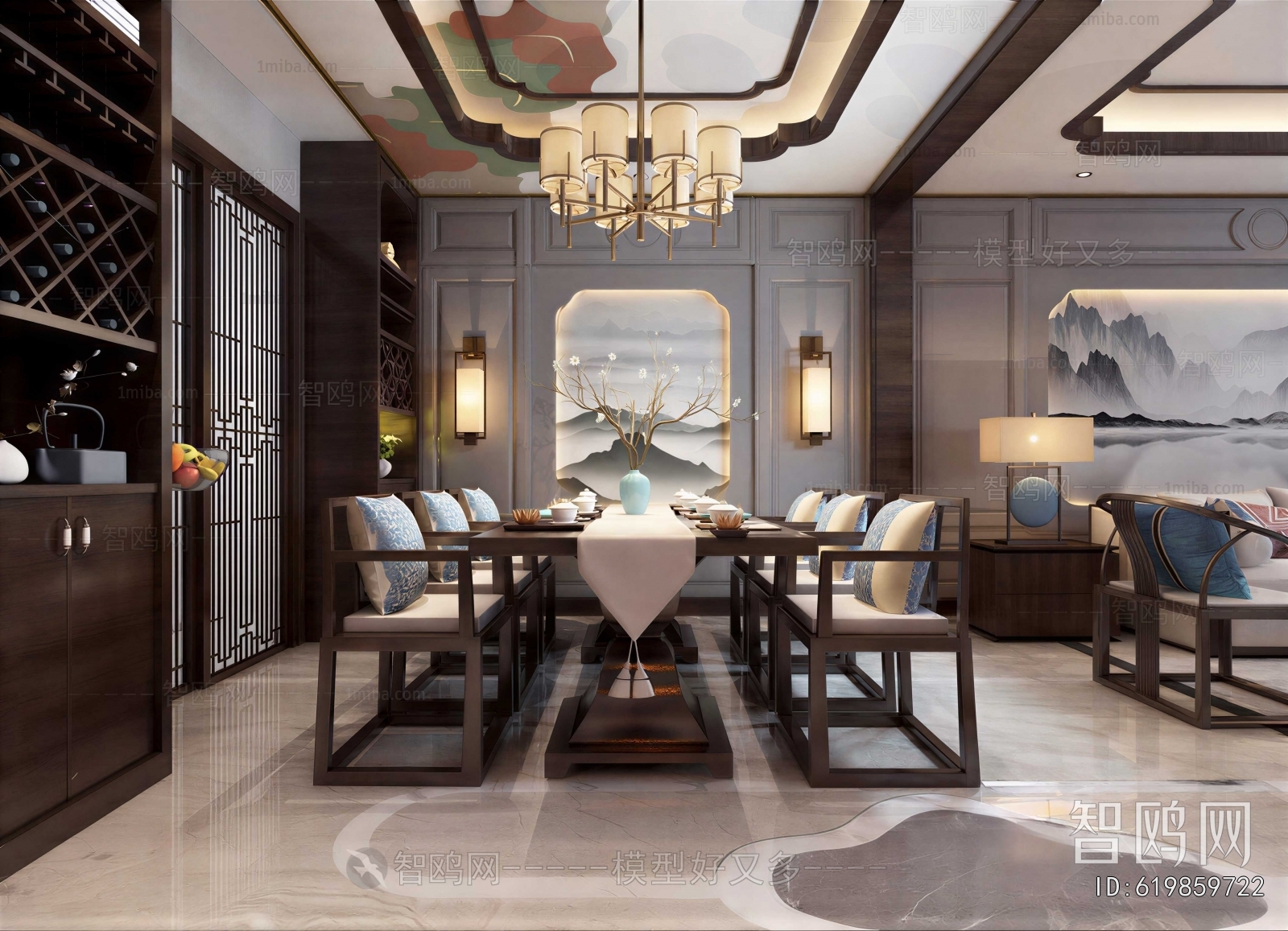 New Chinese Style Dining Room